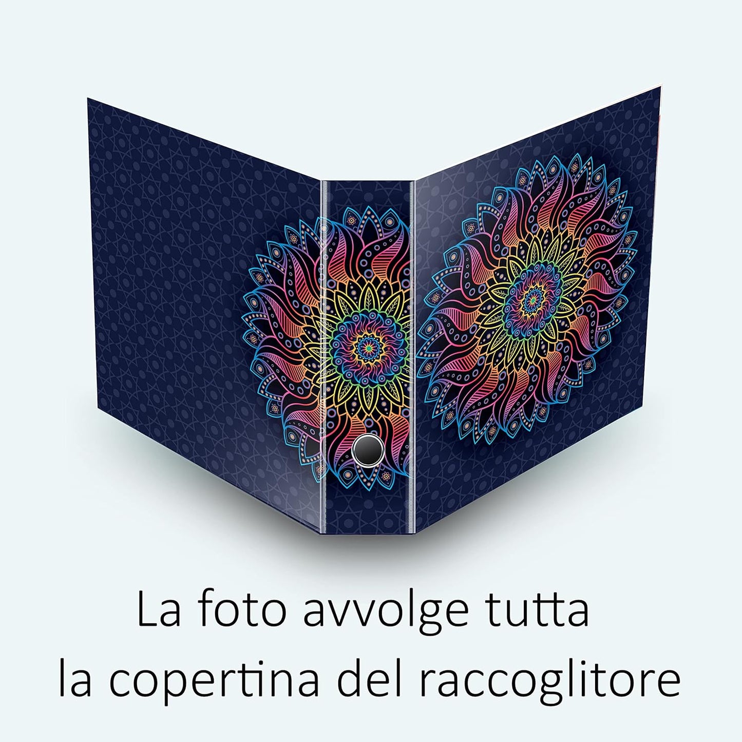 Set 3 raccoglitori ad anelli - MANDALA ARCOBALENO (H31 cm con 2 anelli)