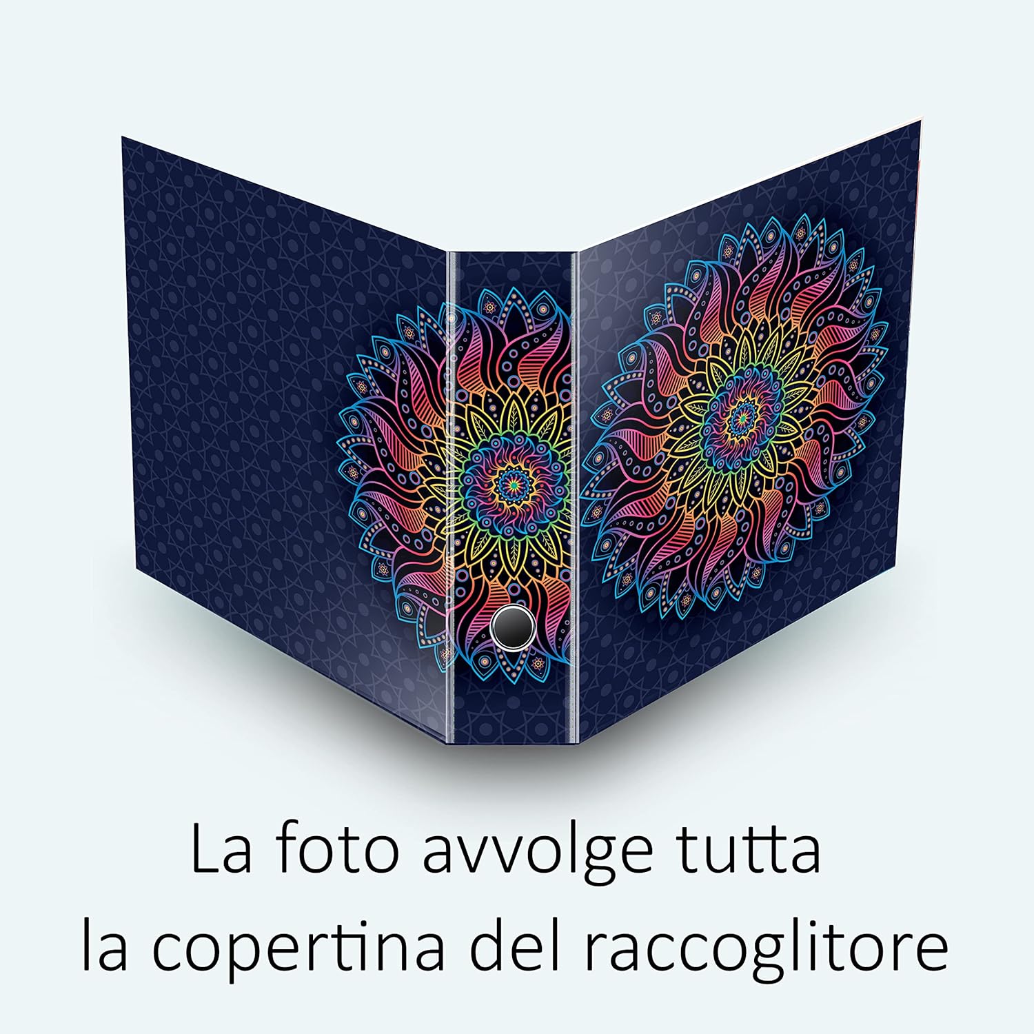 Set 3 raccoglitori ad anelli - MANDALA ARCOBALENO (H31 cm con 2 anelli)