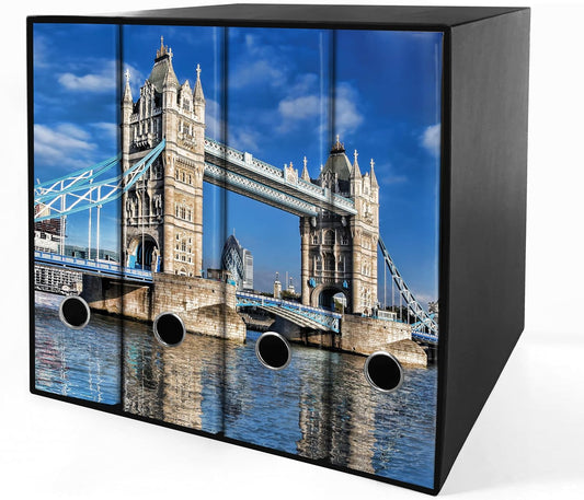 Set da 4 raccoglitori ad anelli LONDRA - Faldoni SHAREPRINTING (H31 con 2 anelli)