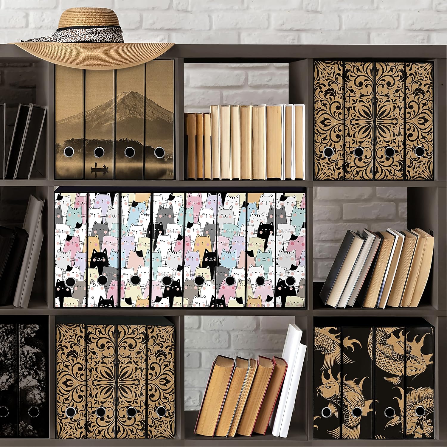 Set da 8 raccoglitori ad anelli GATTONI - Faldoni SHAREPRINTING (H31 con 2 anelli)