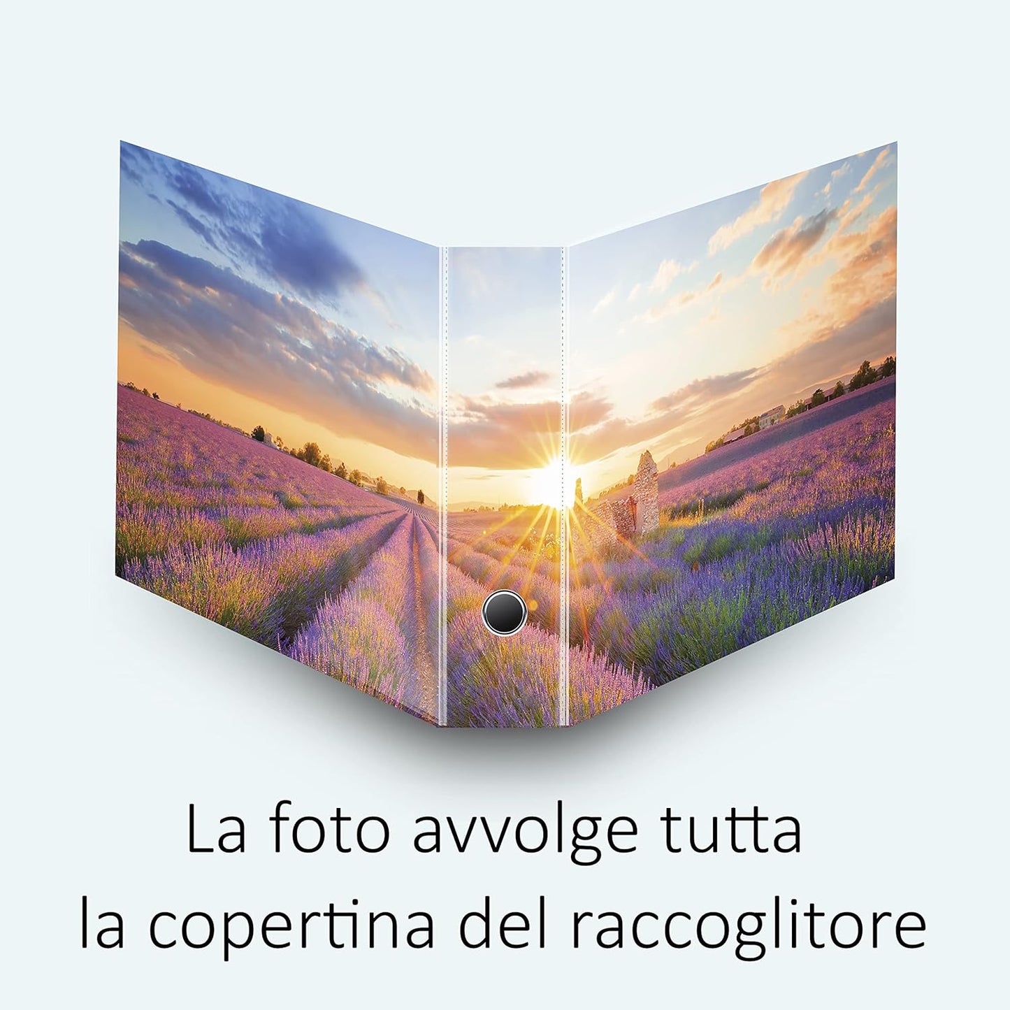 Set da 9 raccoglitori ad anelli LAVANDA AL TRAMONTO - Faldoni SHAREPRINTING (H31 con 2 anelli)