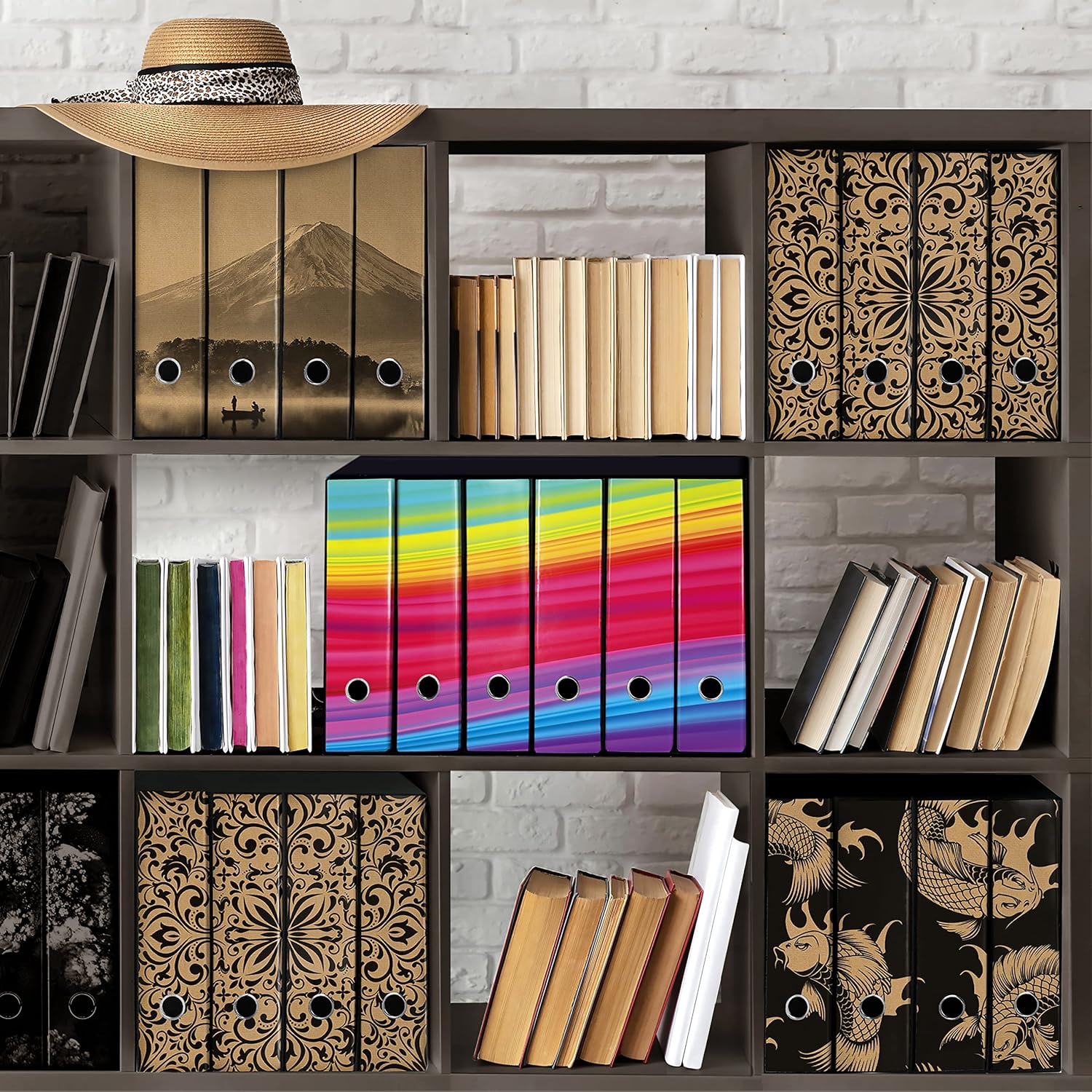 Set da 6 raccoglitori ad anelli ARCOBALENO - Faldoni SHAREPRINTING (H31 con 2 anelli)