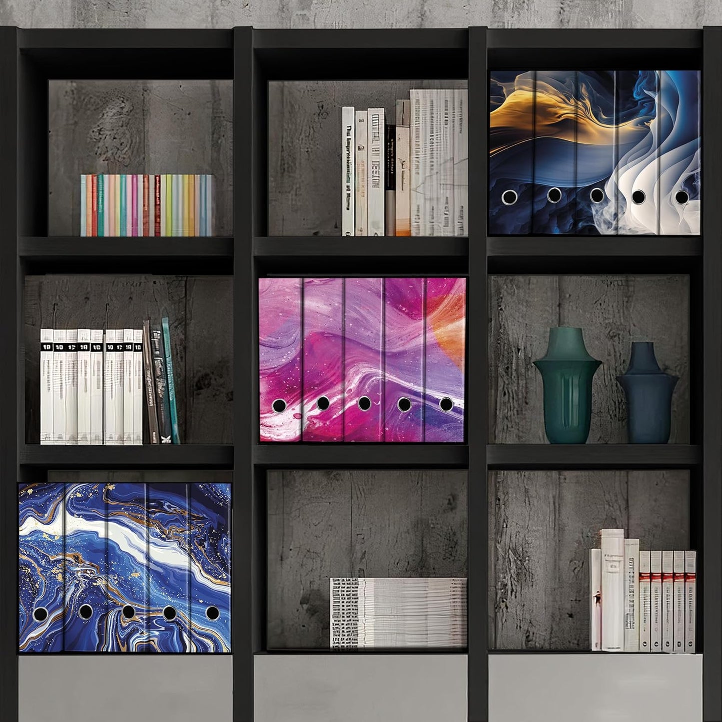 Set da 5 raccoglitori ad anelli MURALES ASTRATTO - Faldoni SHAREPRINTING (H31 con 2 anelli)