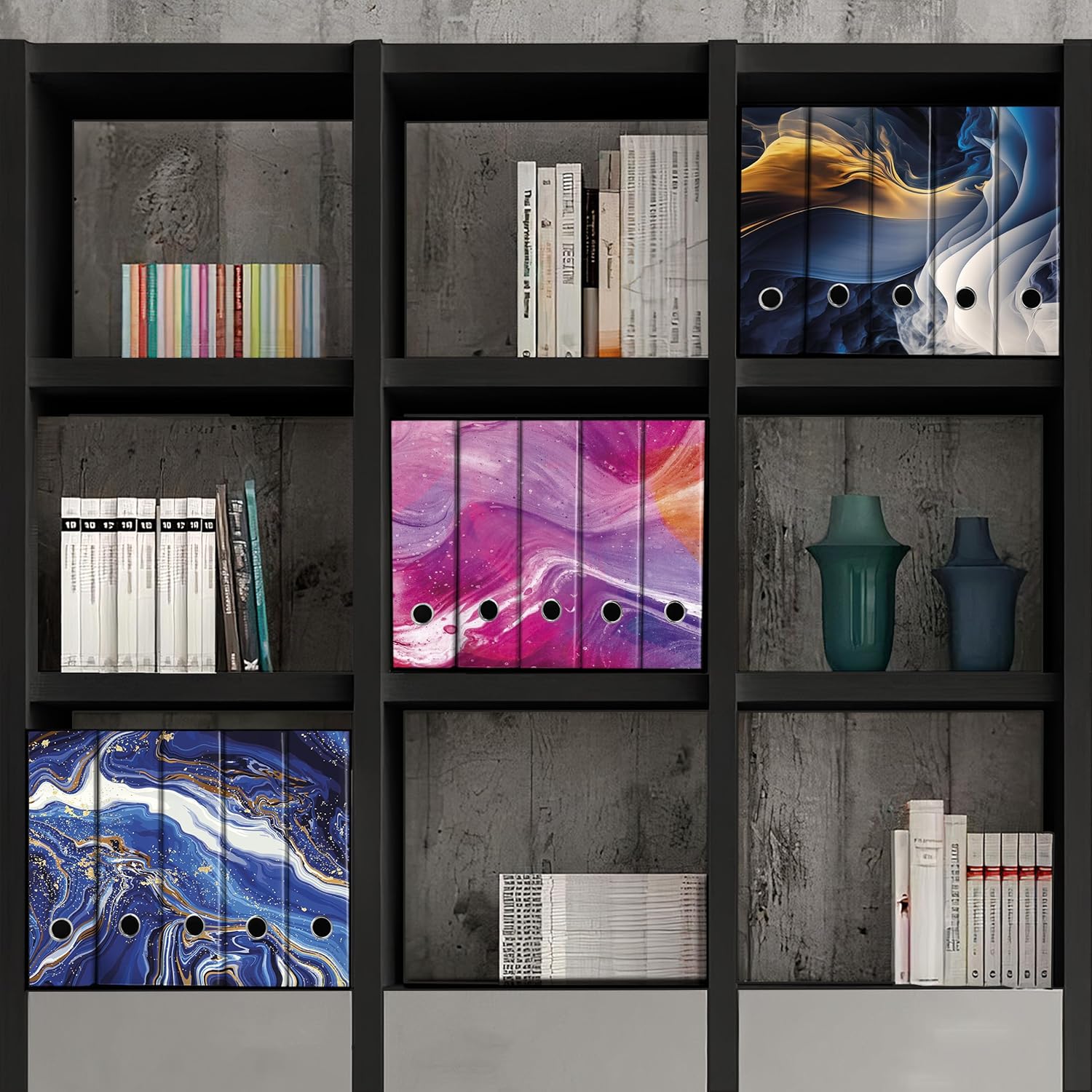 Set da 5 raccoglitori ad anelli MURALES ASTRATTO - Faldoni SHAREPRINTING (H31 con 2 anelli)