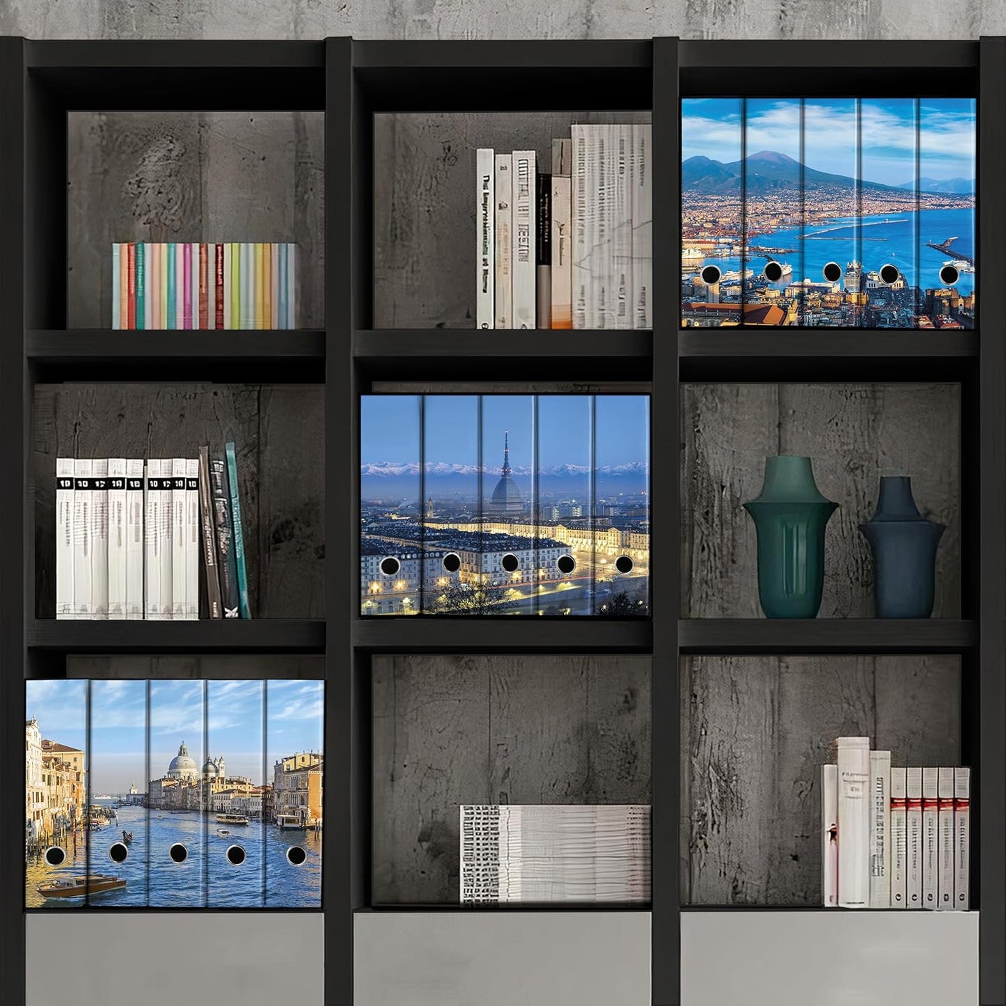 Set da 5 raccoglitori ad anelli VENEZIA, CANAL GRANDE - Faldoni SHAREPRINTING (H31 con 2 anelli)