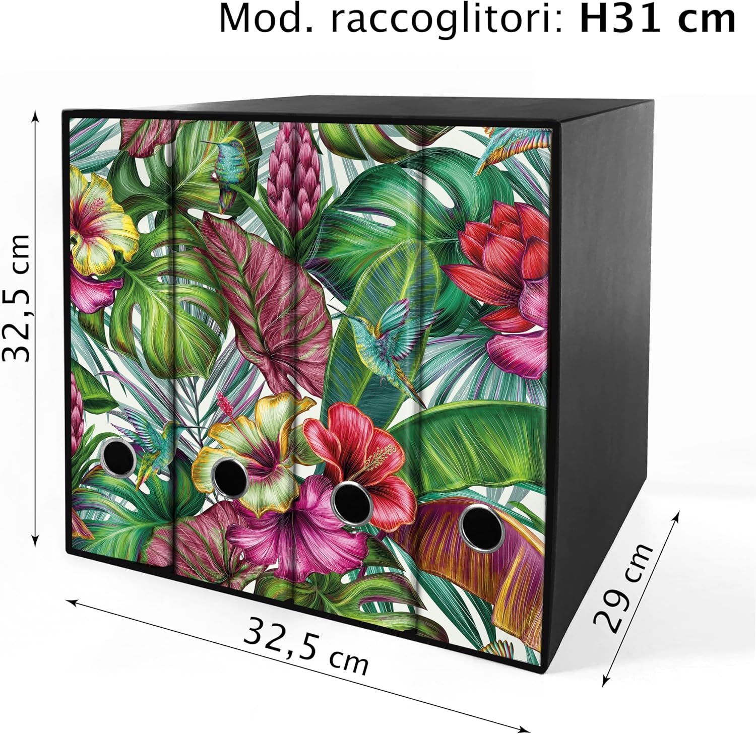Set da 4 raccoglitori ad anelli PRIMAVERA - Faldoni SHAREPRINTING (H31 con 2 anelli)