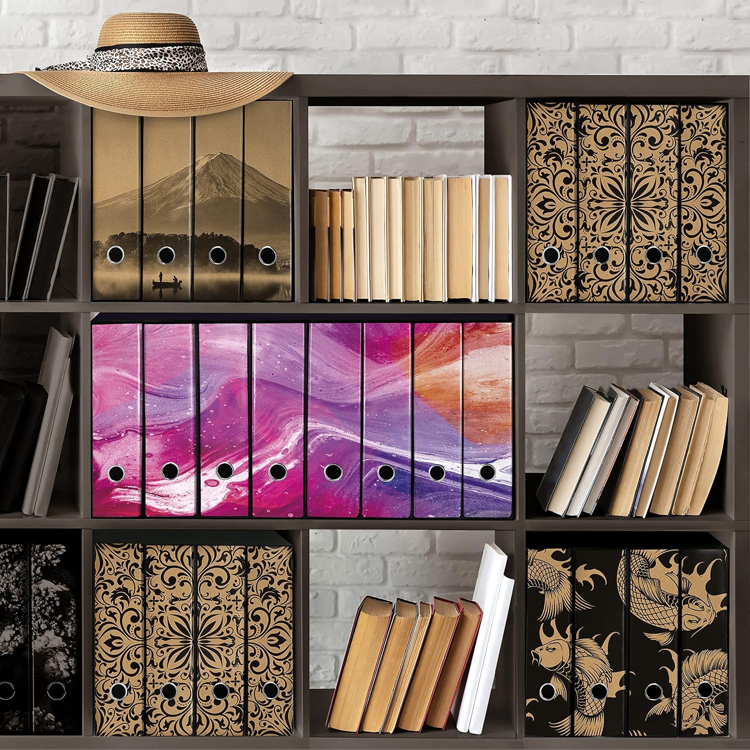 Set da 8 raccoglitori ad anelli RESINA ROSA - Faldoni SHAREPRINTING (H31 con 2 anelli)