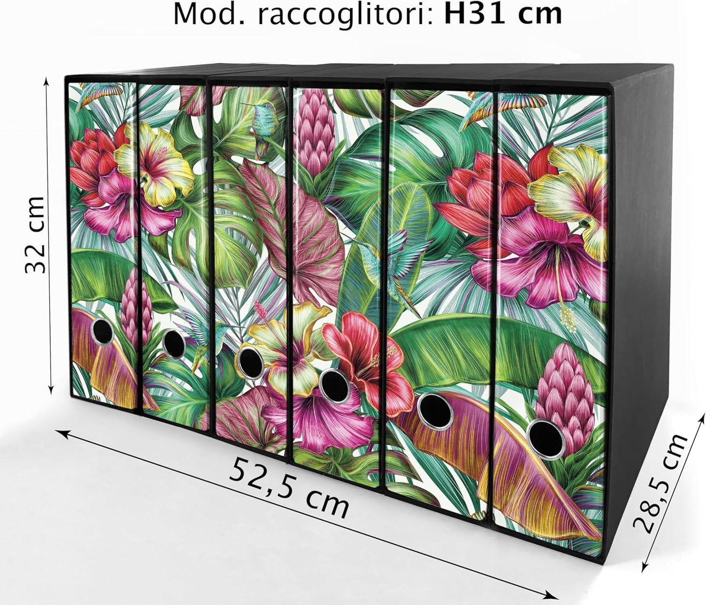 Set da 6 raccoglitori ad anelli PRIMAVERA - Faldoni SHAREPRINTING (H31 con 2 anelli)