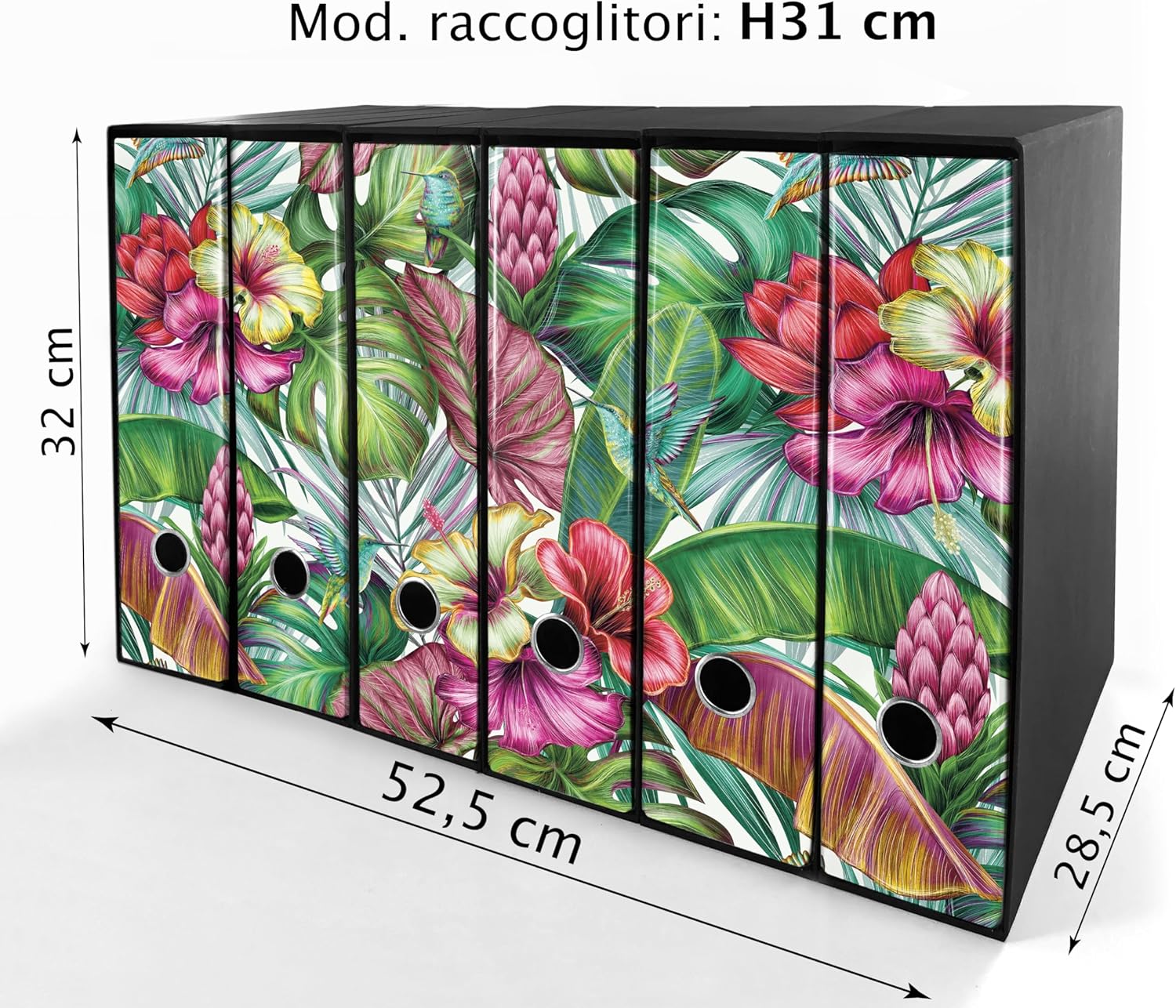 Set da 6 raccoglitori ad anelli PRIMAVERA - Faldoni SHAREPRINTING (H31 con 2 anelli)