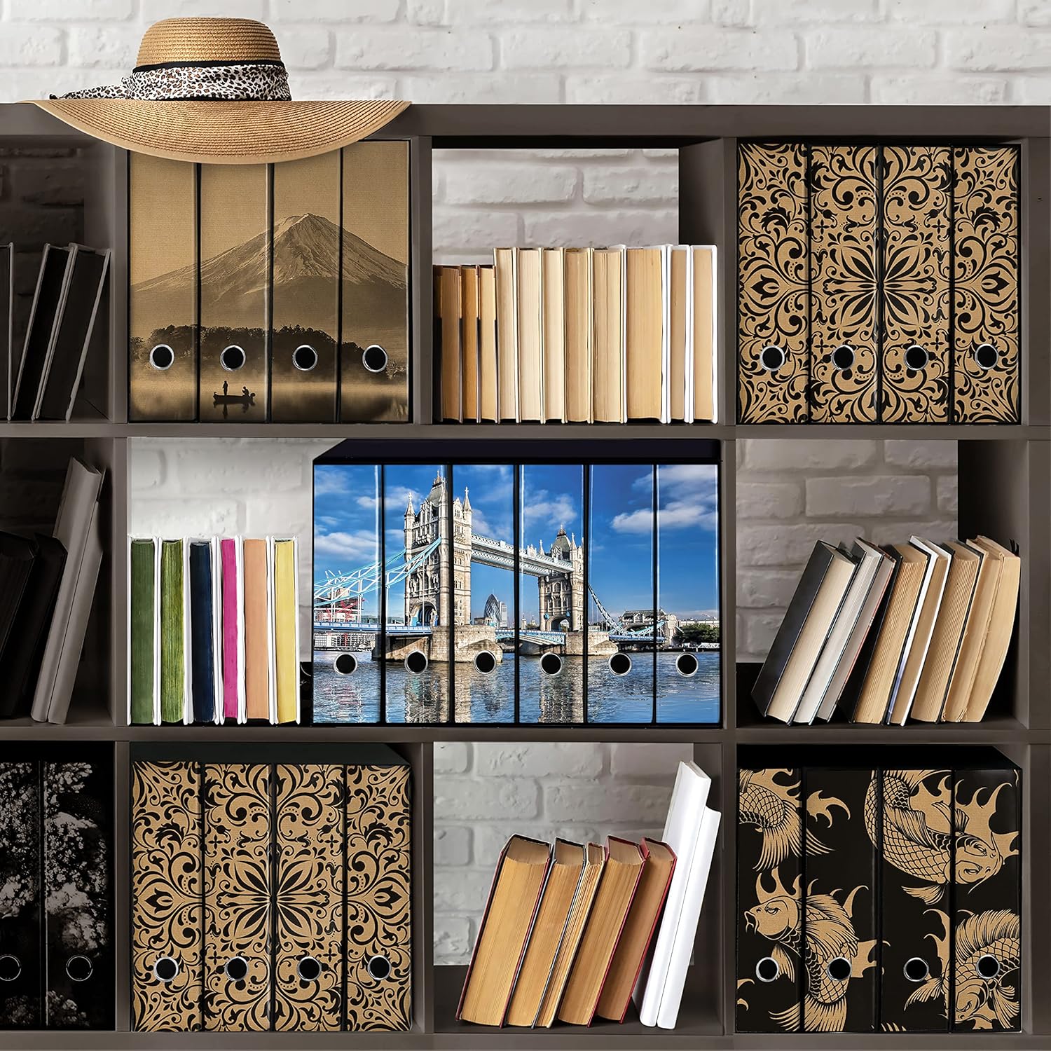 Set da 6 raccoglitori ad anelli LONDRA - Faldoni SHAREPRINTING (H31 con 2 anelli)