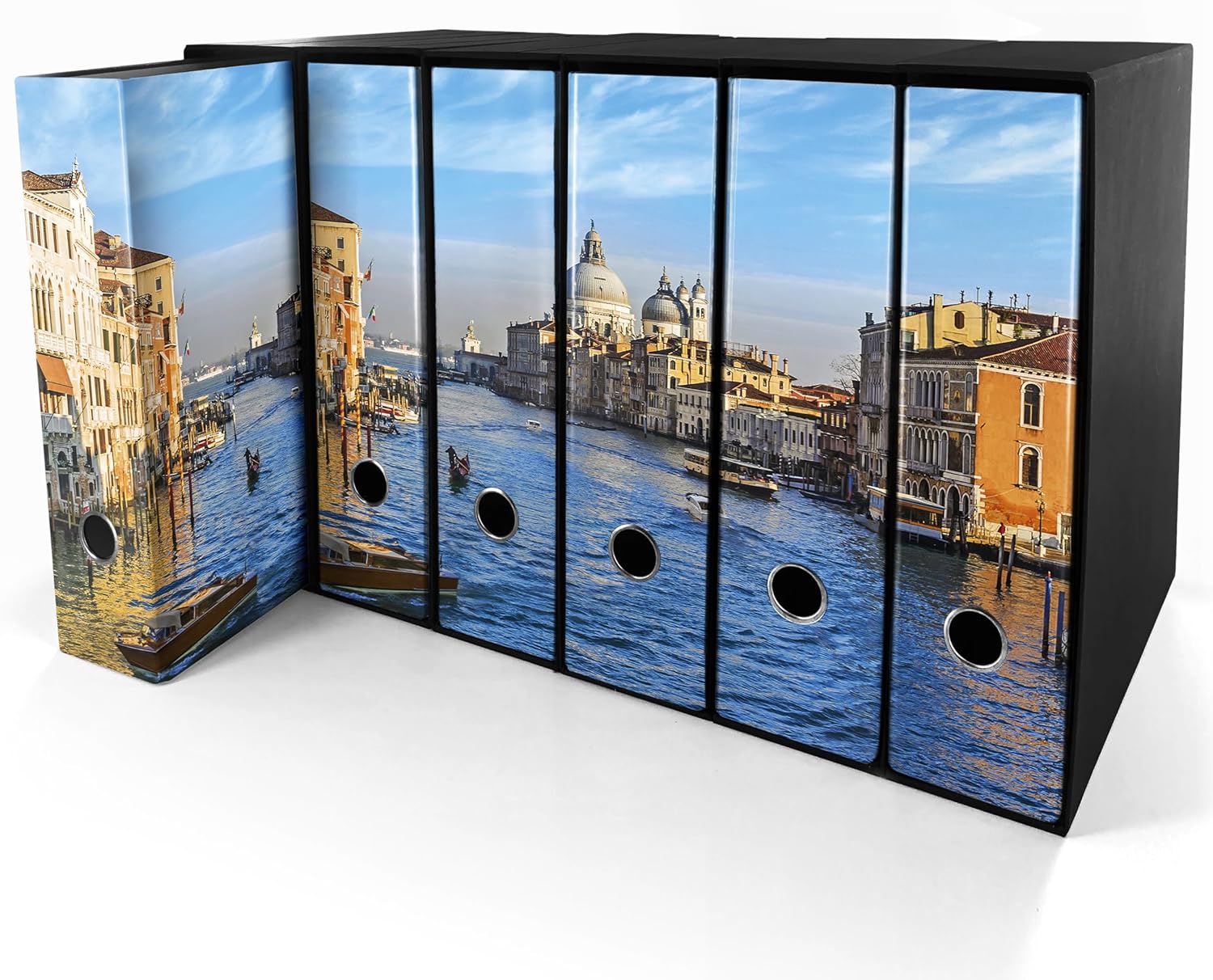 Set da 6 raccoglitori ad anelli VENEZIA, CANAL GRANDE - Faldoni SHAREPRINTING (H31 con 2 anelli)
