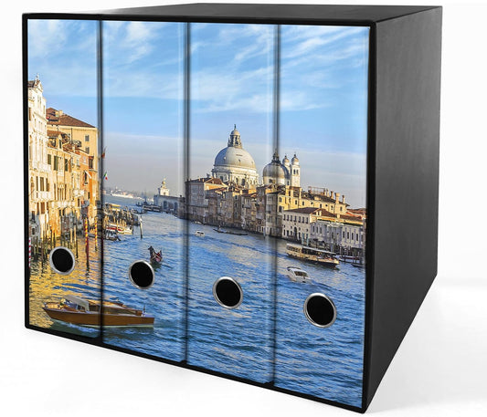 Set da 4 raccoglitori ad anelli VENEZIA, CANAL GRANDE - Faldoni SHAREPRINTING (H31 con 2 anelli)