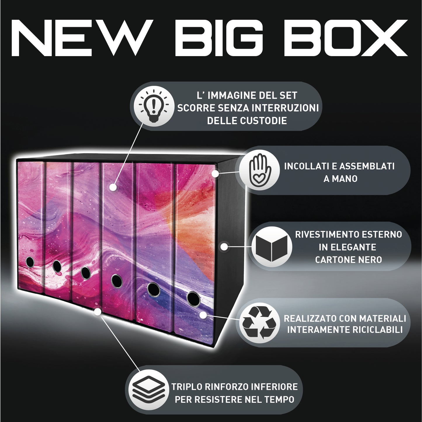 Set da 6 raccoglitori ad anelli ROMA ANTICA - Faldoni SHAREPRINTING