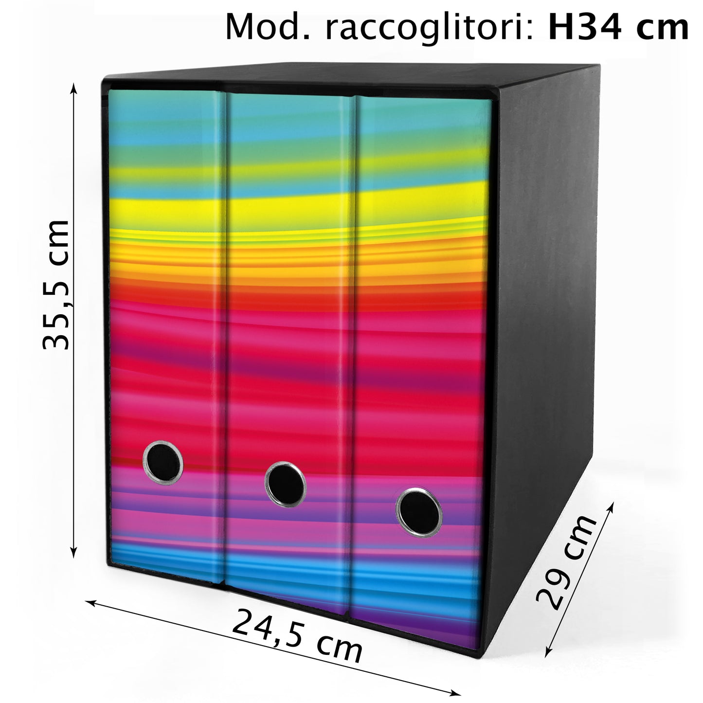 Set da 3 raccoglitori ad anelli ARCOBALENO - Faldoni SHAREPRINTING