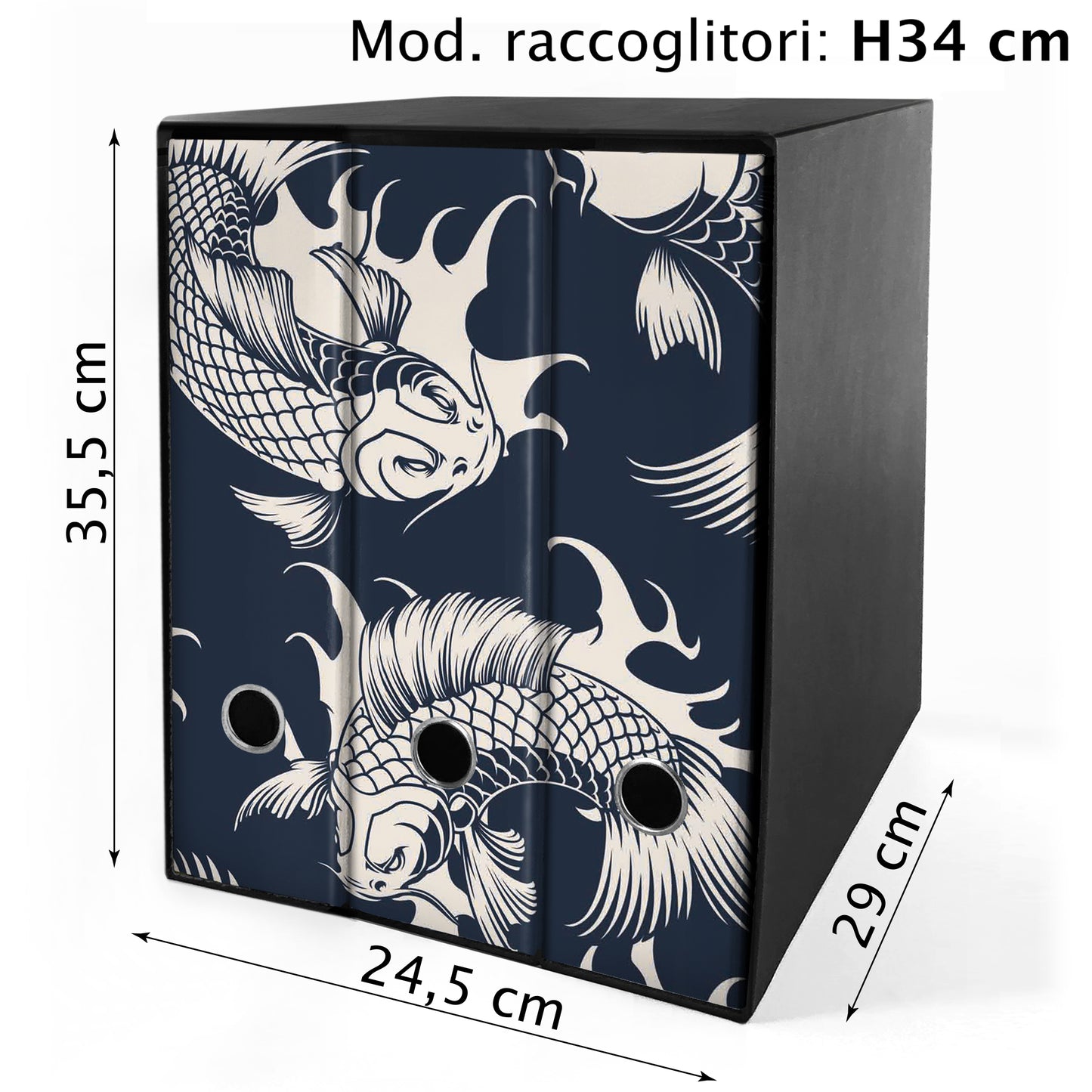 Set da 3 raccoglitori ad anelli - CARPE BIANCHE