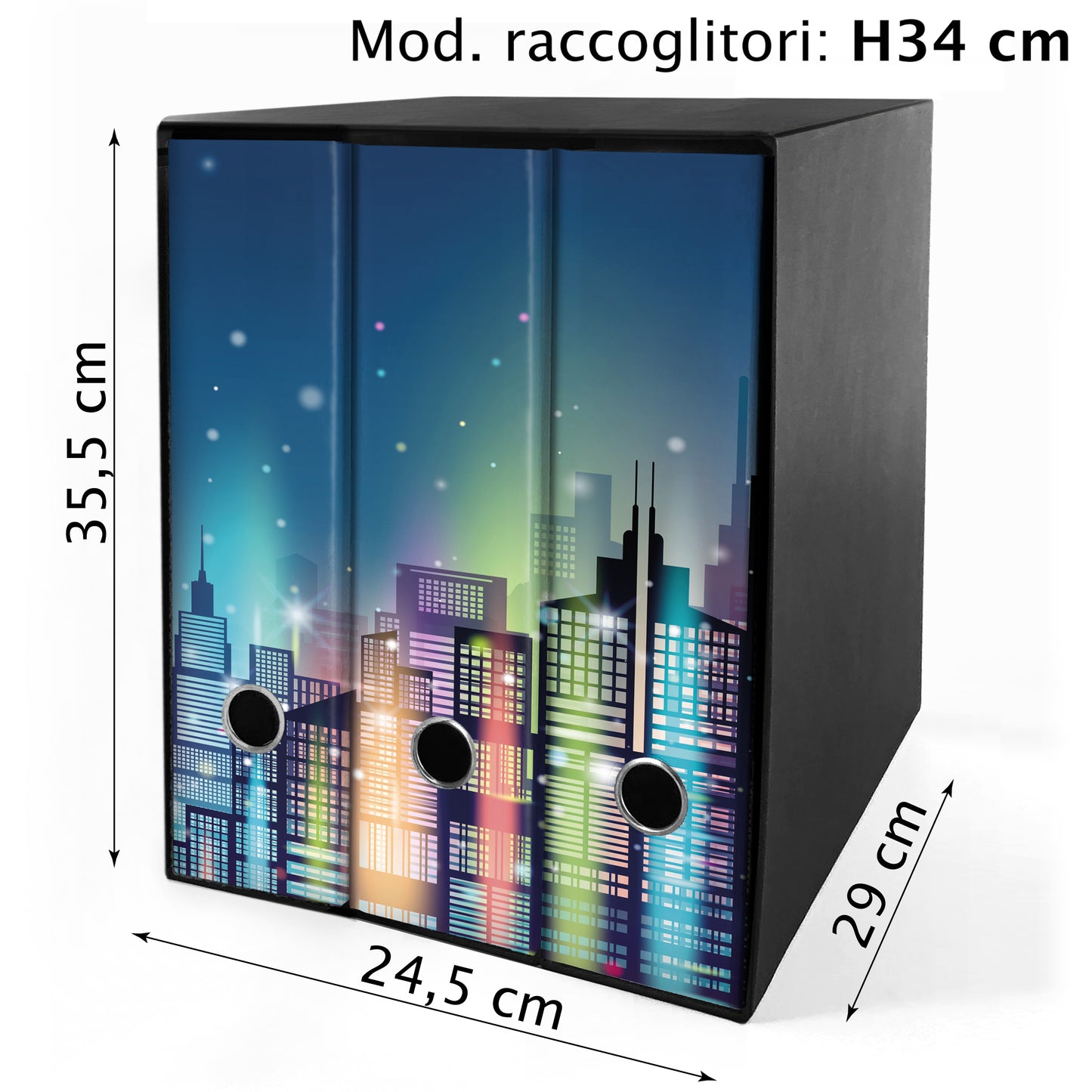 Set da 3 raccoglitori ad anelli CITTA DI NOTTE - Faldoni SHAREPRINTING
