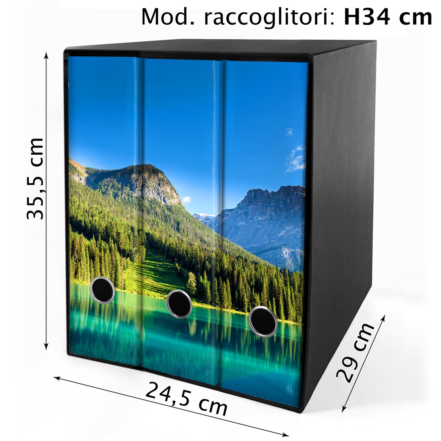 Shareprinting Set da 3 raccoglitori ad anelli - LAGO DI MONTAGNA