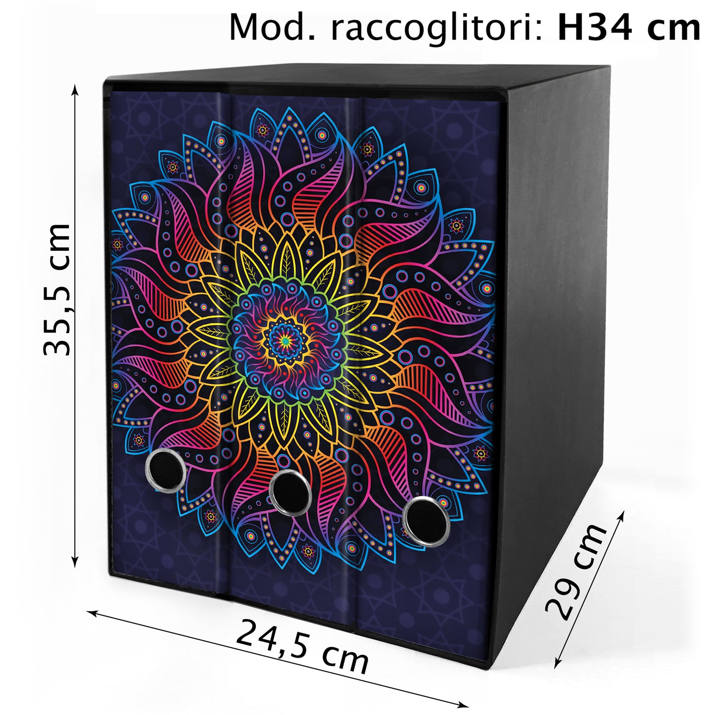 Set 3 raccoglitori ad anelli - MANDALA ARCOBALENO