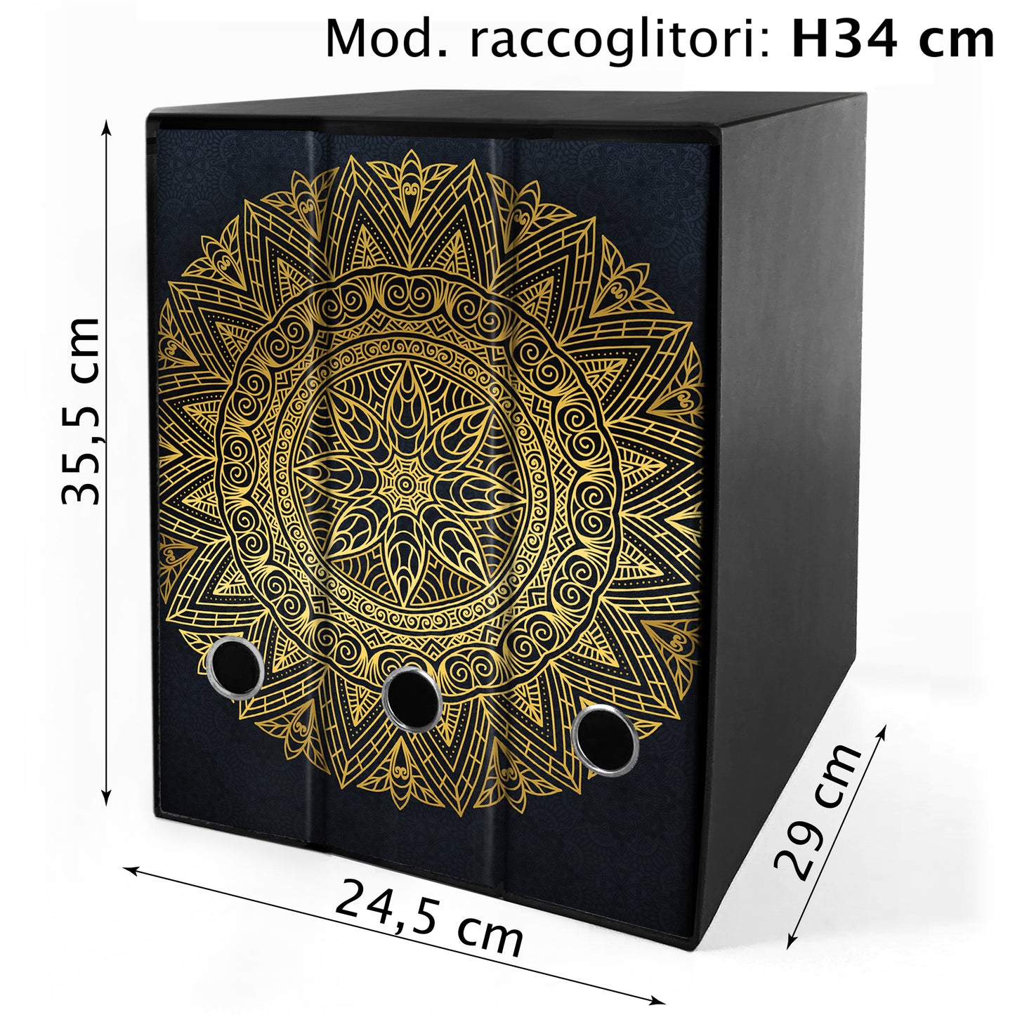 Set da 3 raccoglitori ad anelli - MANDALA color ORO