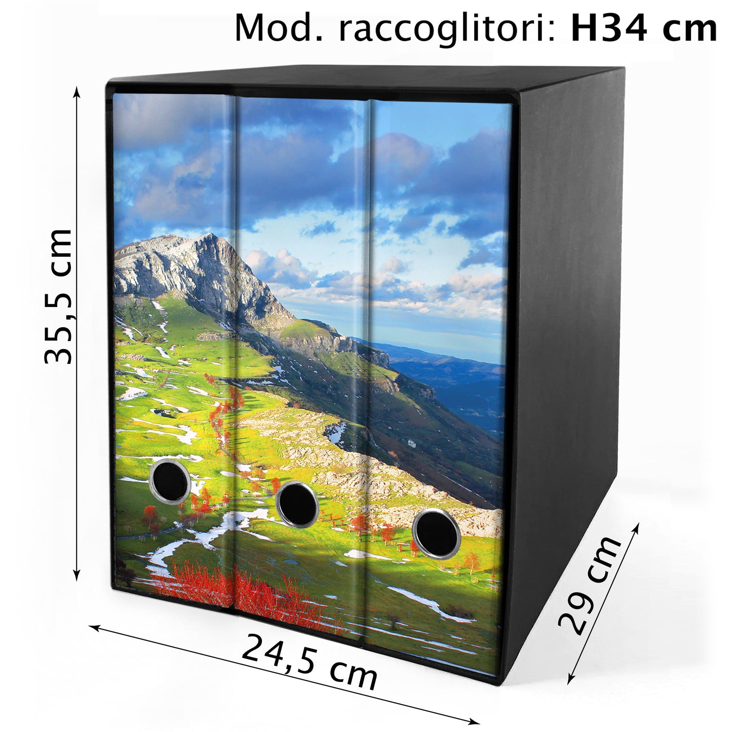 Set da 3 raccoglitori ad anelli - MONTAGNA con PRATI