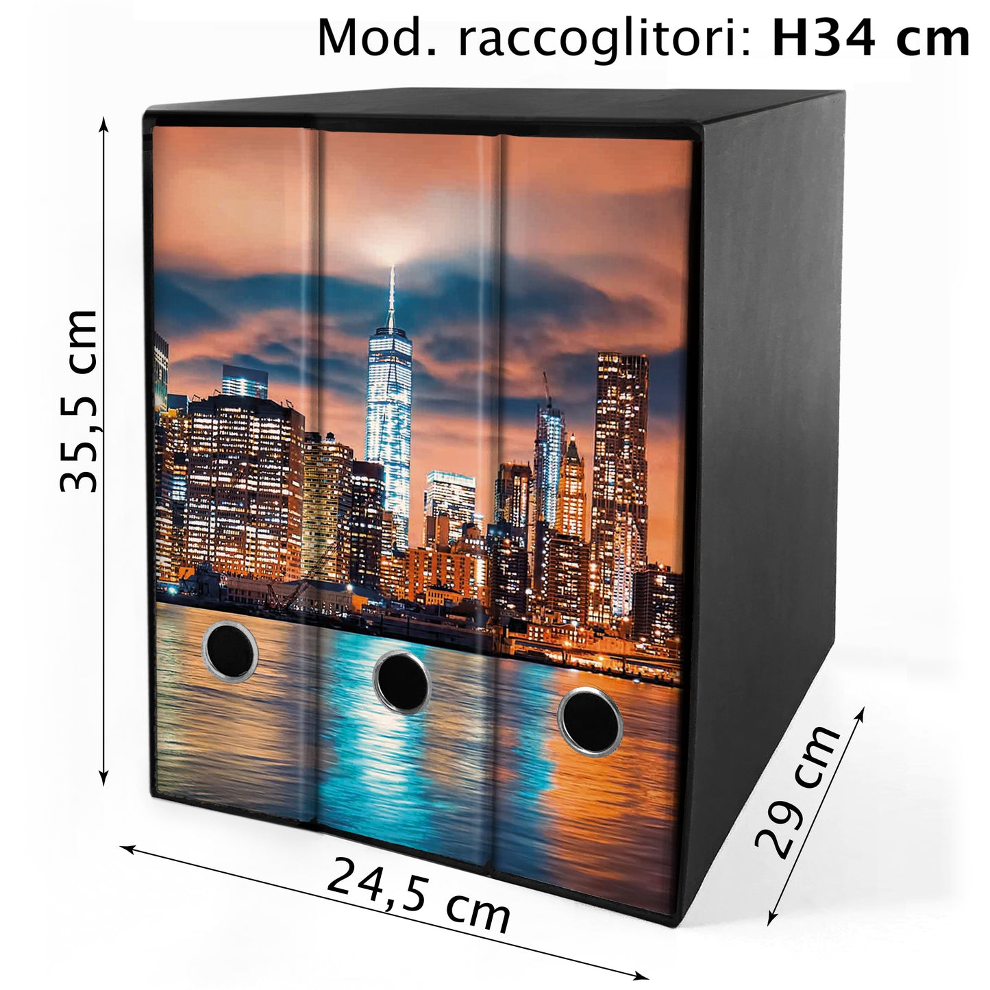 Set da 3 raccoglitori ad anelli - NEW YORK