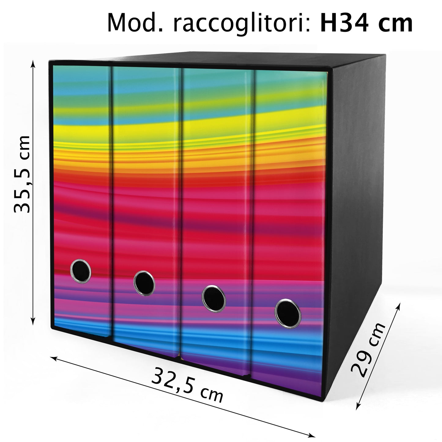 Set da 4 raccoglitori ad anelli ARCOBALENO - Faldoni SHAREPRINTING
