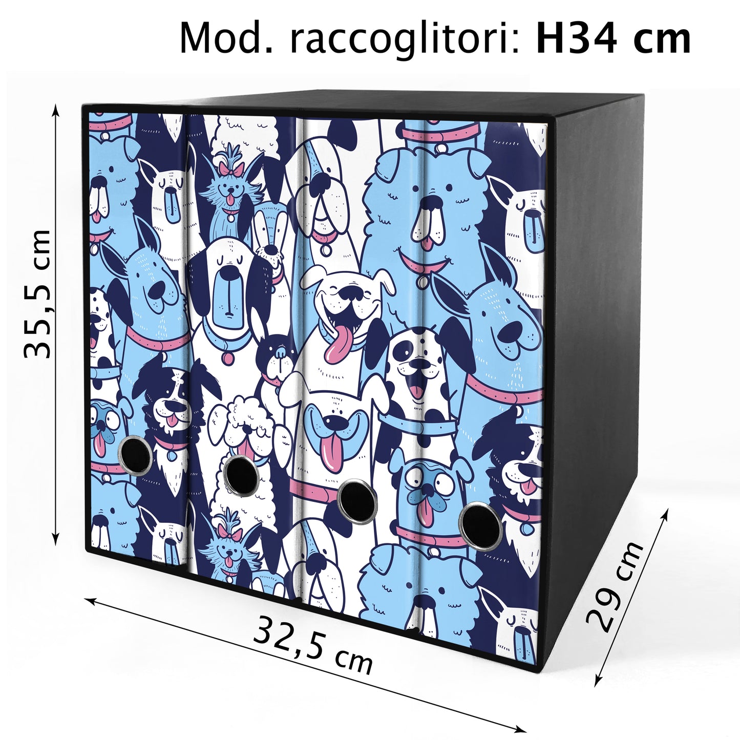 Set da 4 raccoglitori ad anelli - AMICI CANI