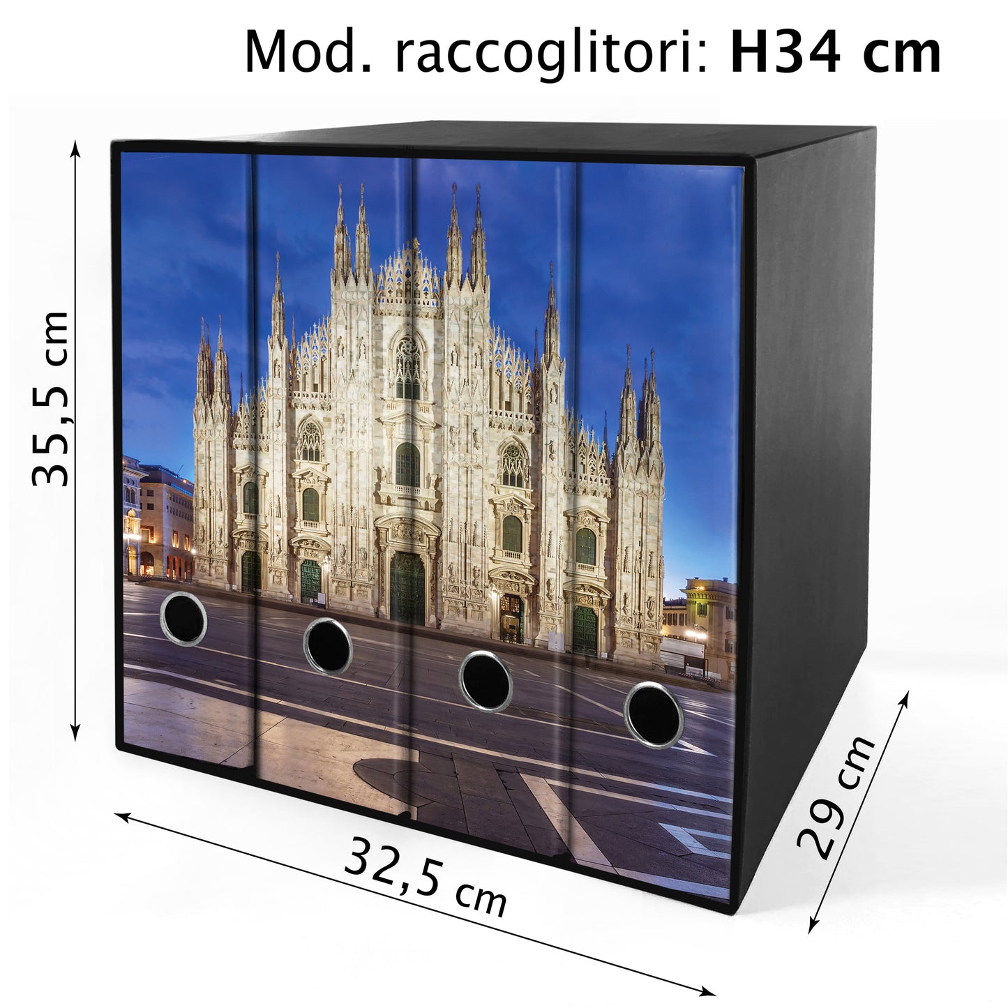Set da 4 raccoglitori ad anelli DUOMO DI MILANO A COLORI - Faldoni SHAREPRINTING