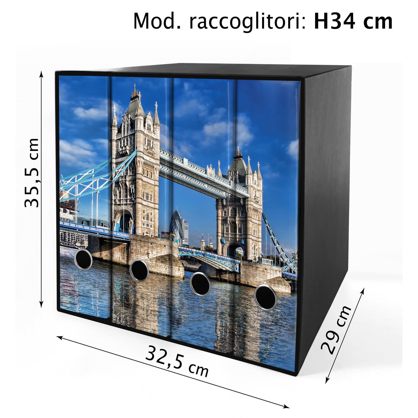 Set da 4 raccoglitori ad anelli LONDRA - Faldoni SHAREPRINTING