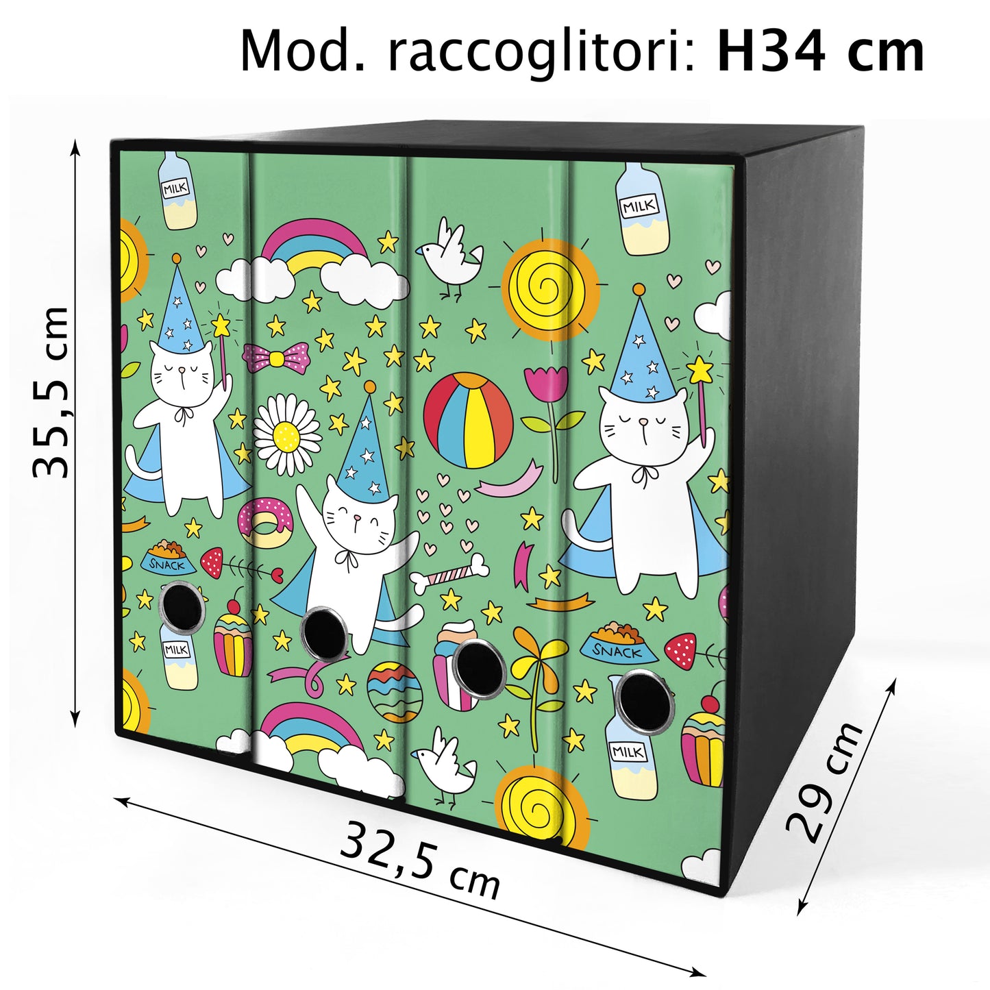 Set da 4 raccoglitori ad anelli - MAGO GATTO