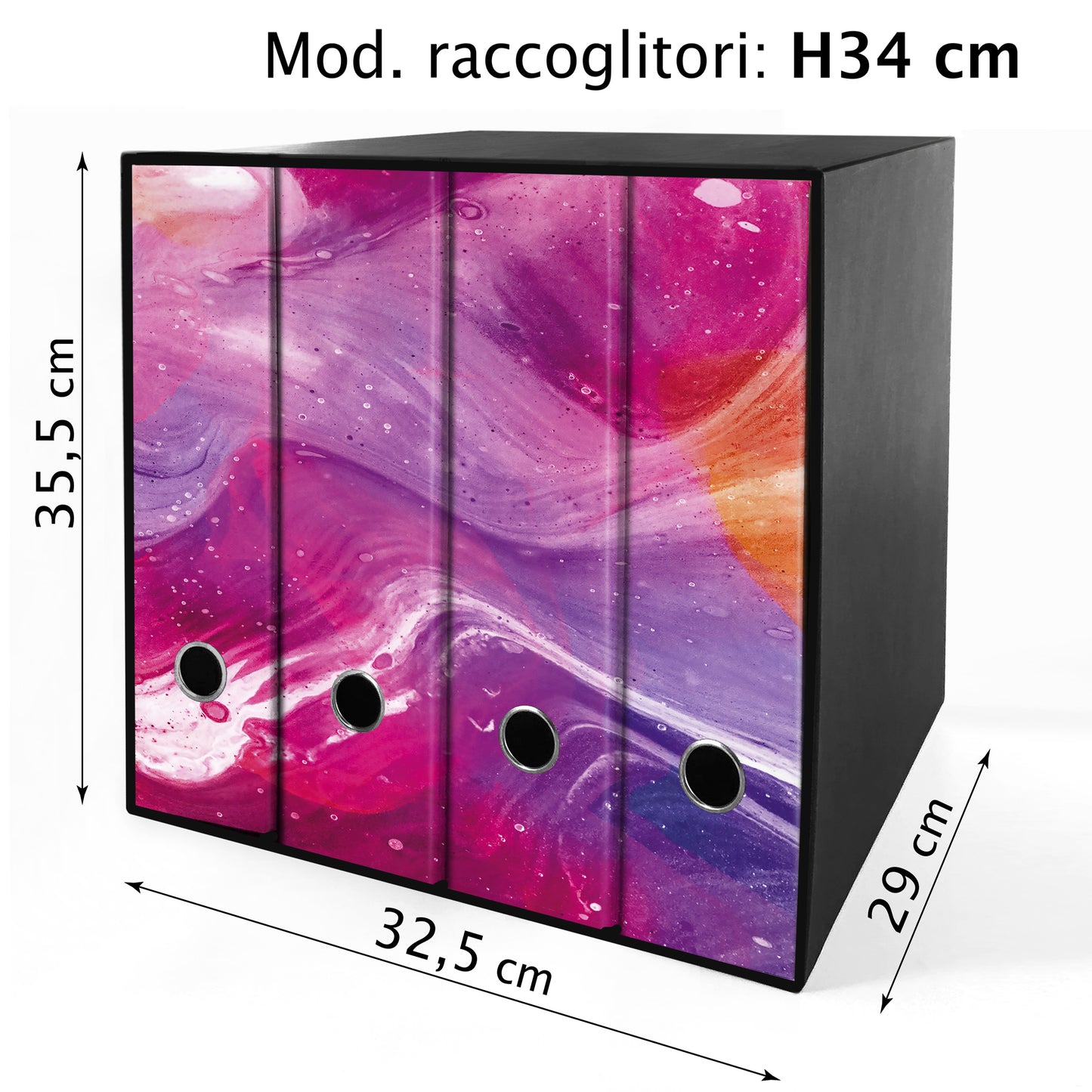 Set da 4 raccoglitori ad anelli - RESINA ROSA