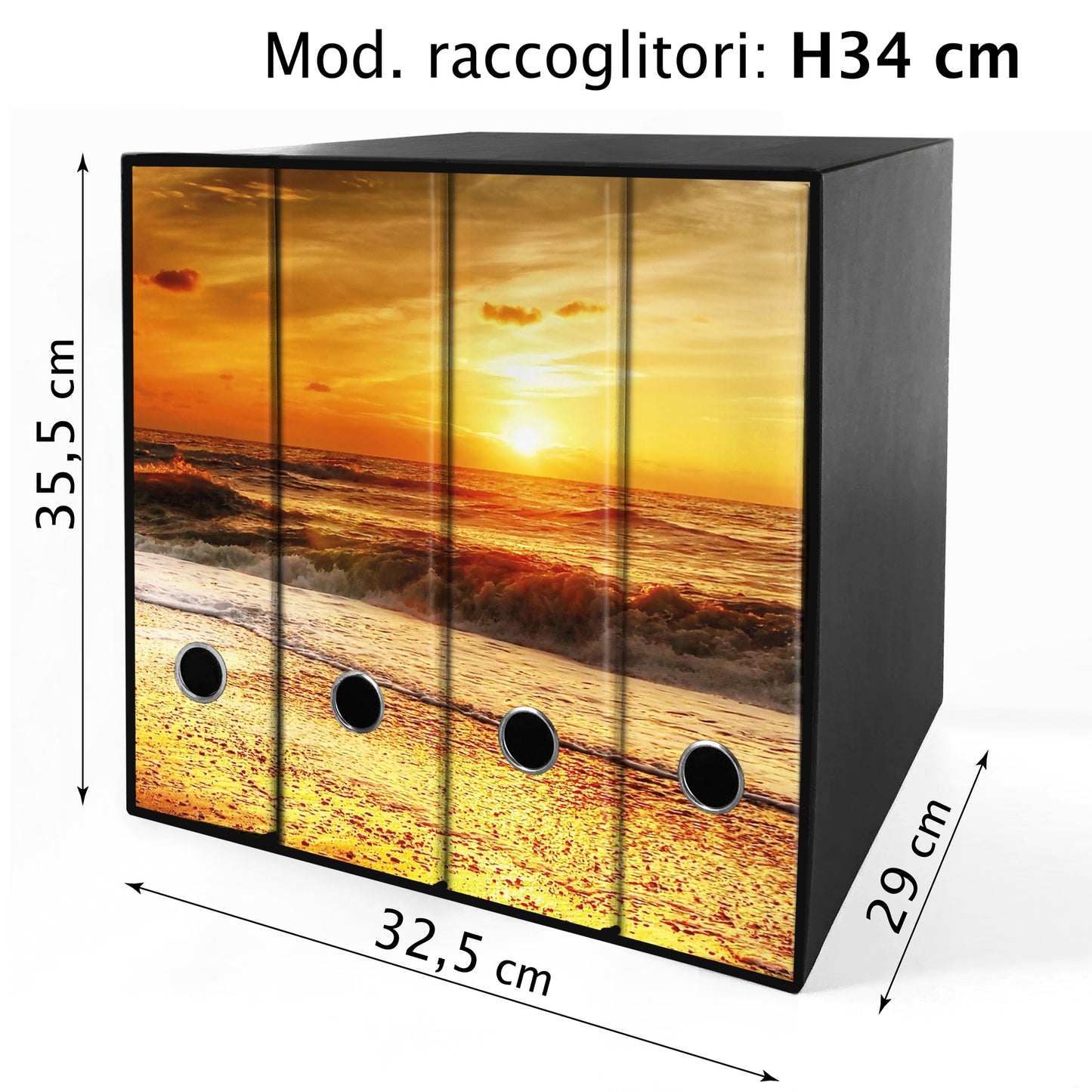 Set da 4 raccoglitori ad anelli - SPIAGGIA TRAMONTO
