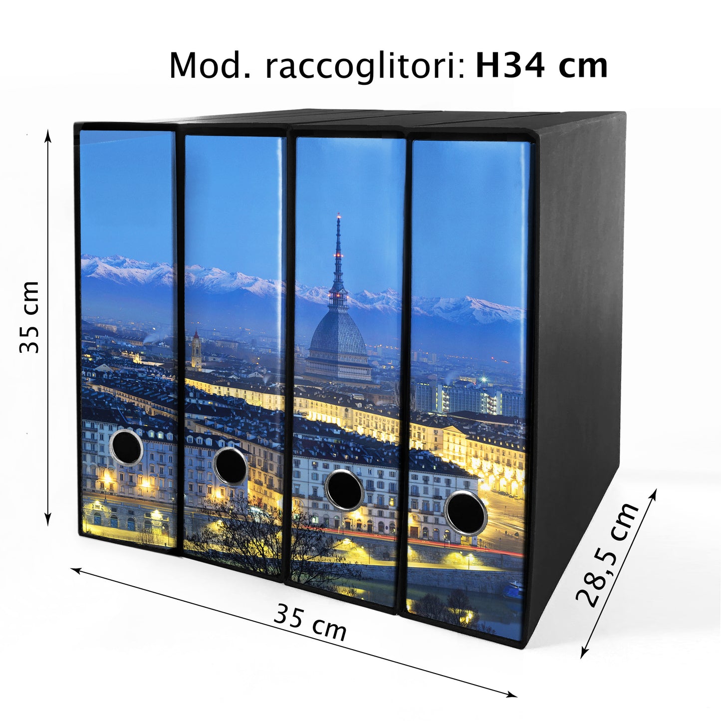Shareprinting Set da 4 raccoglitori ad anelli TORINO - Faldoni