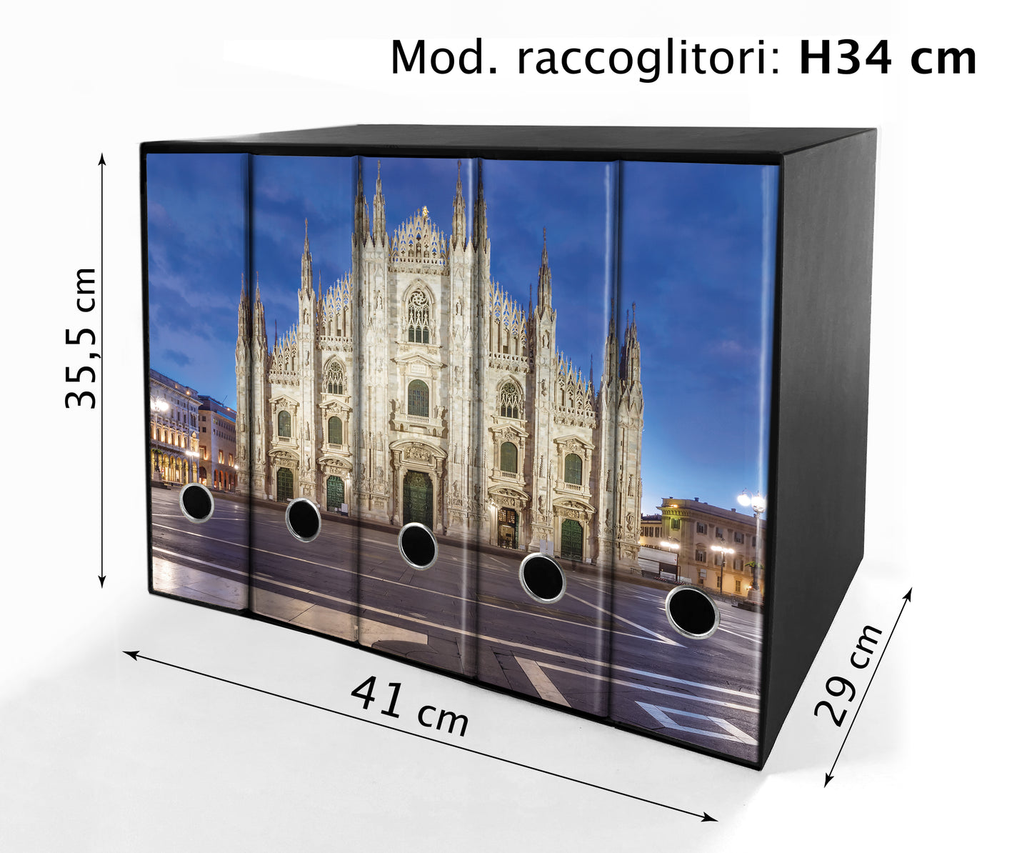 Set da 5 raccoglitori ad anelli DUOMO DI MILANO A COLORI - Faldoni SHAREPRINTING