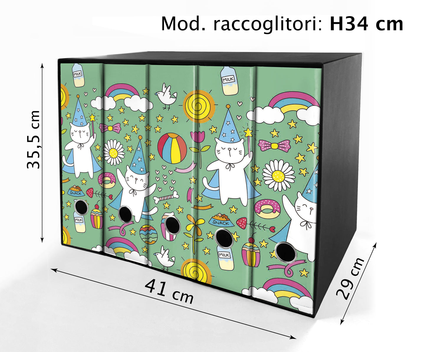 Set da 5 raccoglitori ad anelli - MAGO GATTO