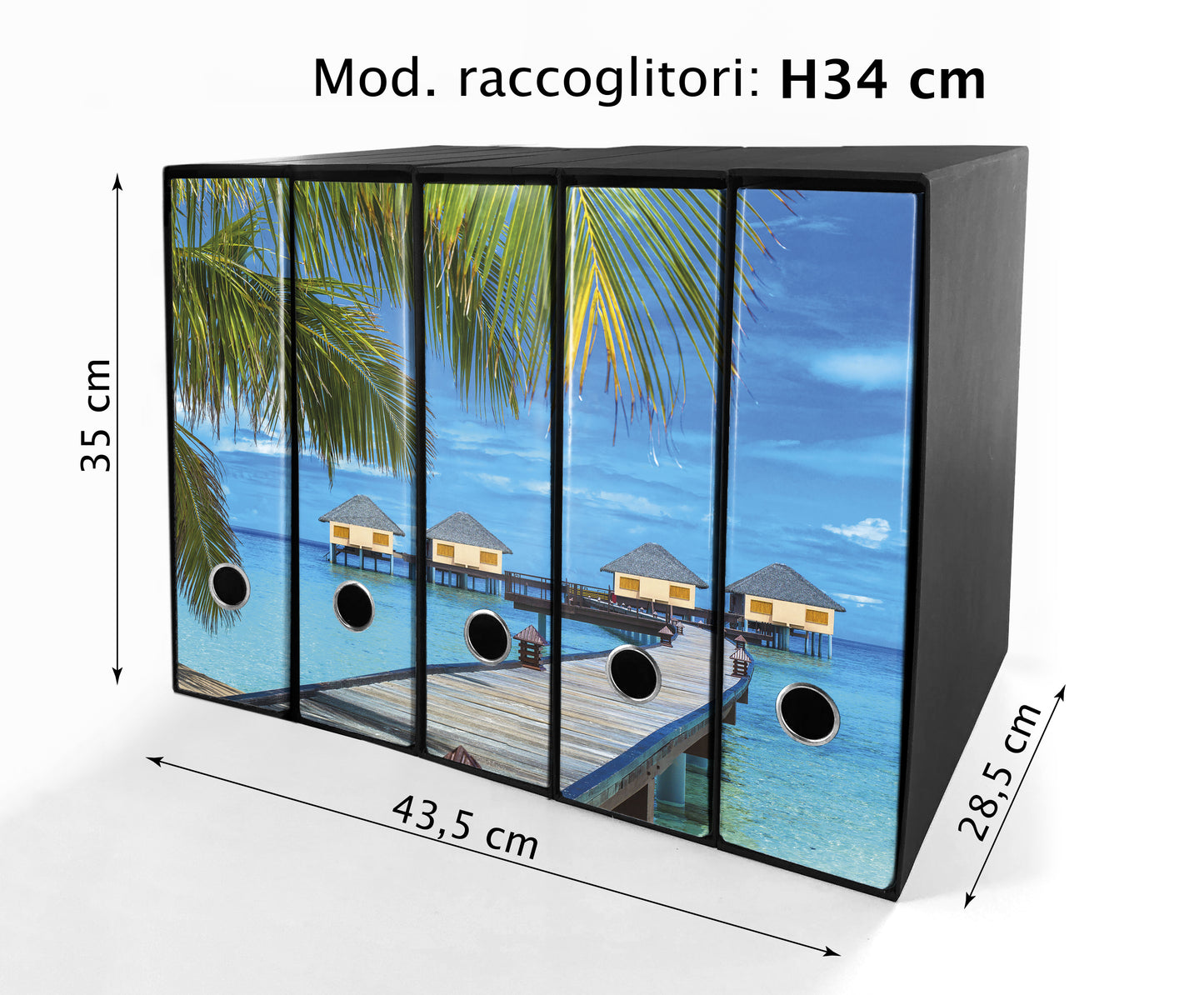Set da 5 raccoglitori ad anelli MALDIVE - Faldoni SHAREPRINTING