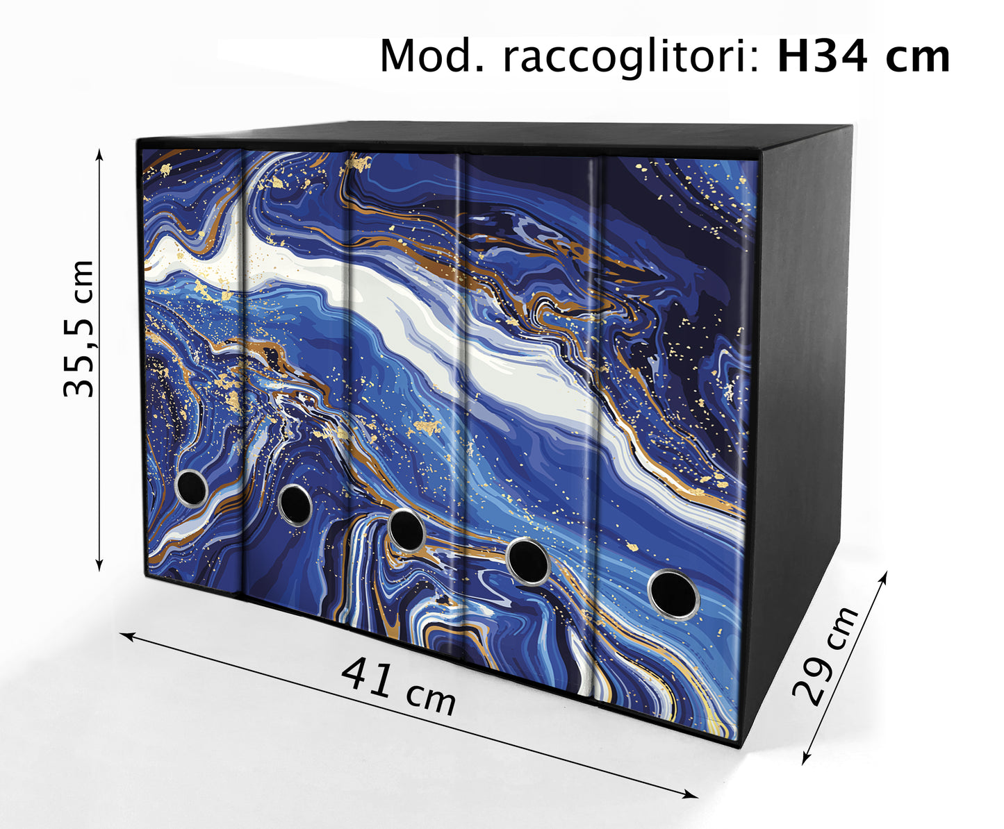 Set da 5 raccoglitori ad anelli - RESINA BLU