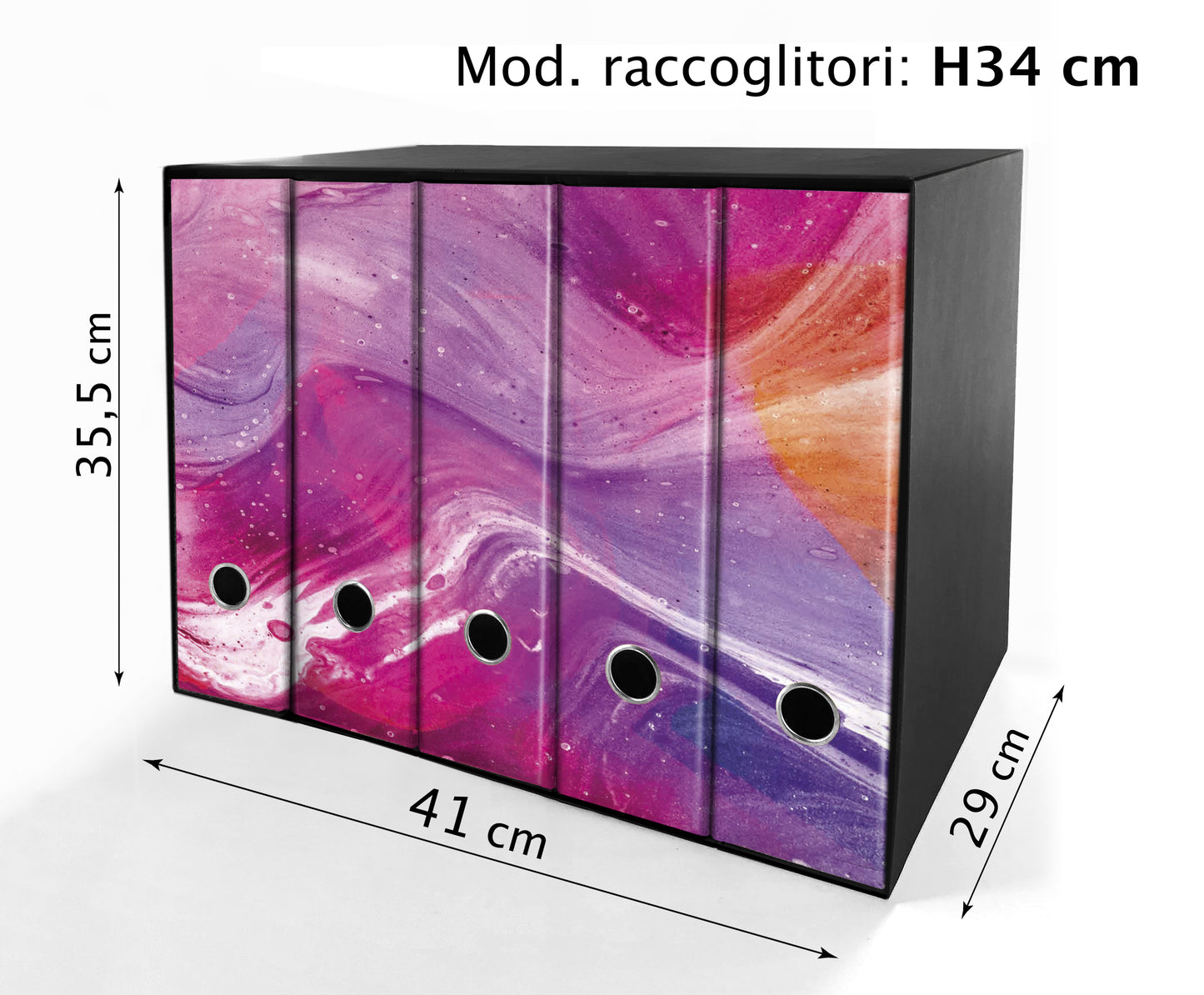 Set da 5 raccoglitori ad anelli - RESINA ROSA