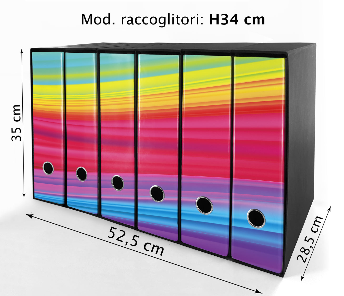 Set da 6 raccoglitori ad anelli ARCOBALENO - Faldoni SHAREPRINTING