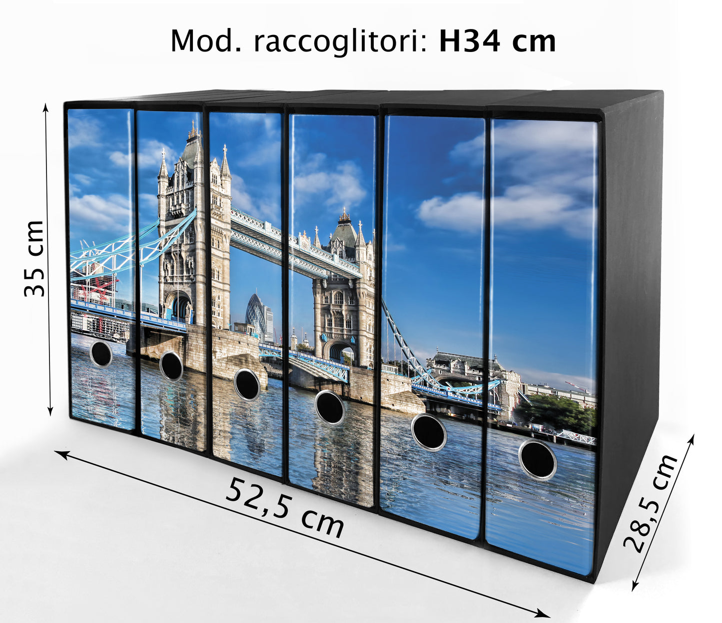 Set da 6 raccoglitori ad anelli LONDRA - Faldoni SHAREPRINTING