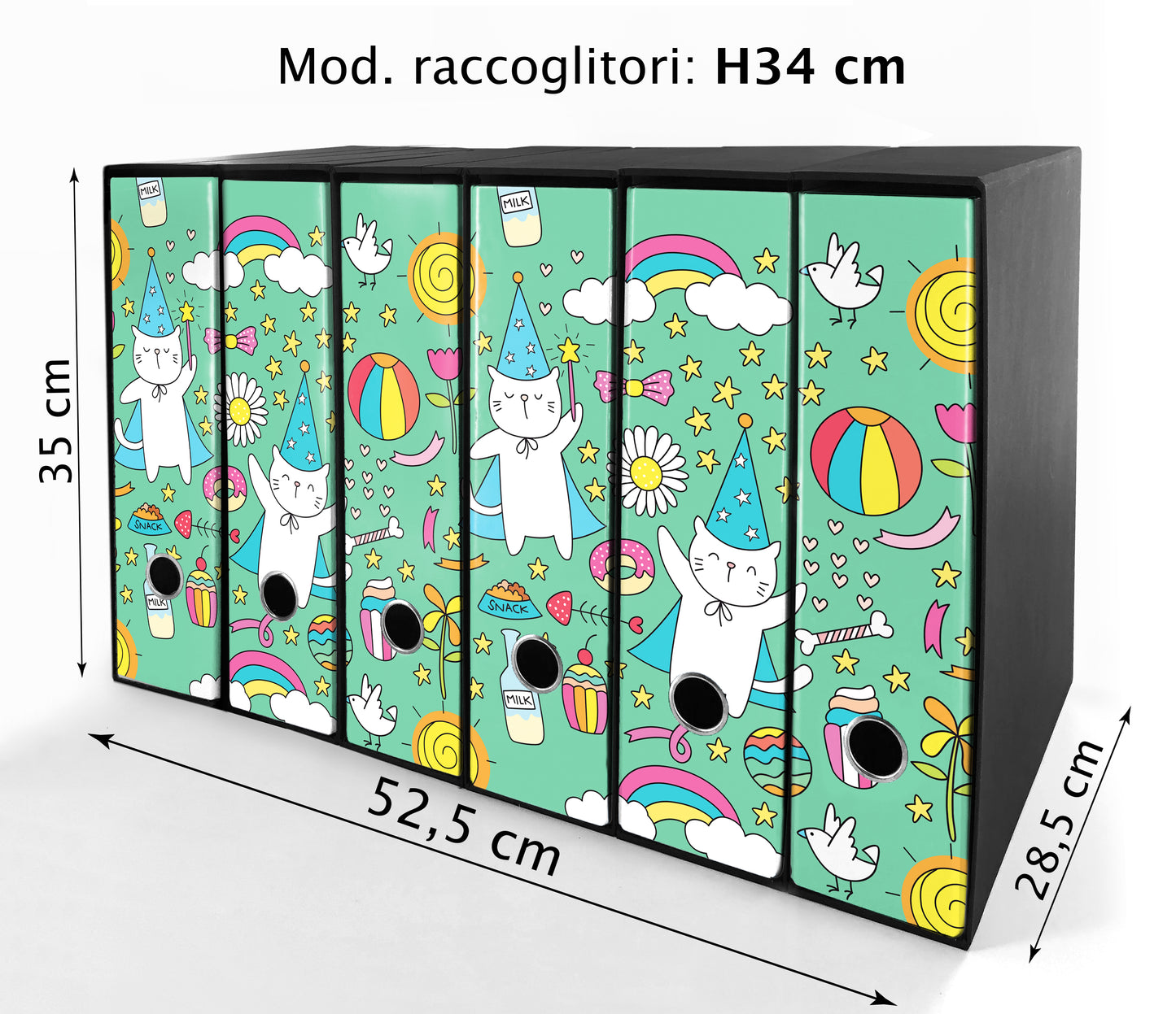 Set da 6 raccoglitori ad anelli - MAGO GATTO