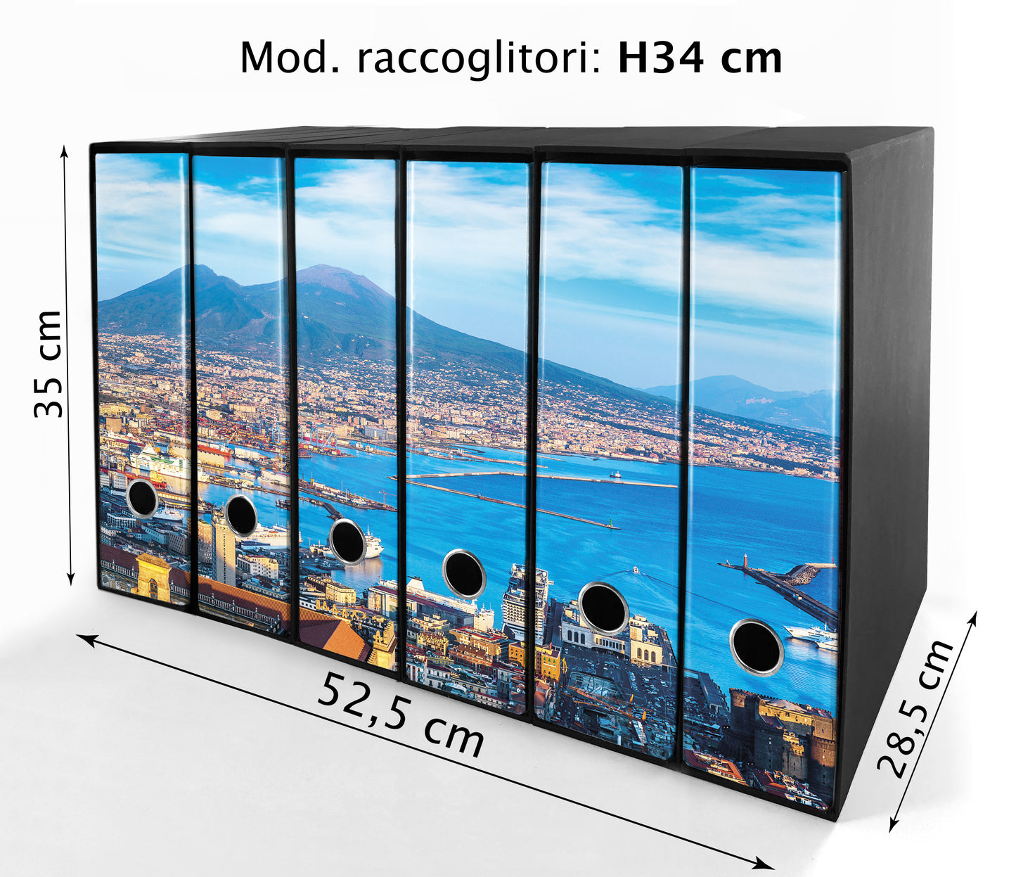 Set da 6 raccoglitori ad anelli GOLFO DI NAPOLI- Faldoni SHAREPRINTING