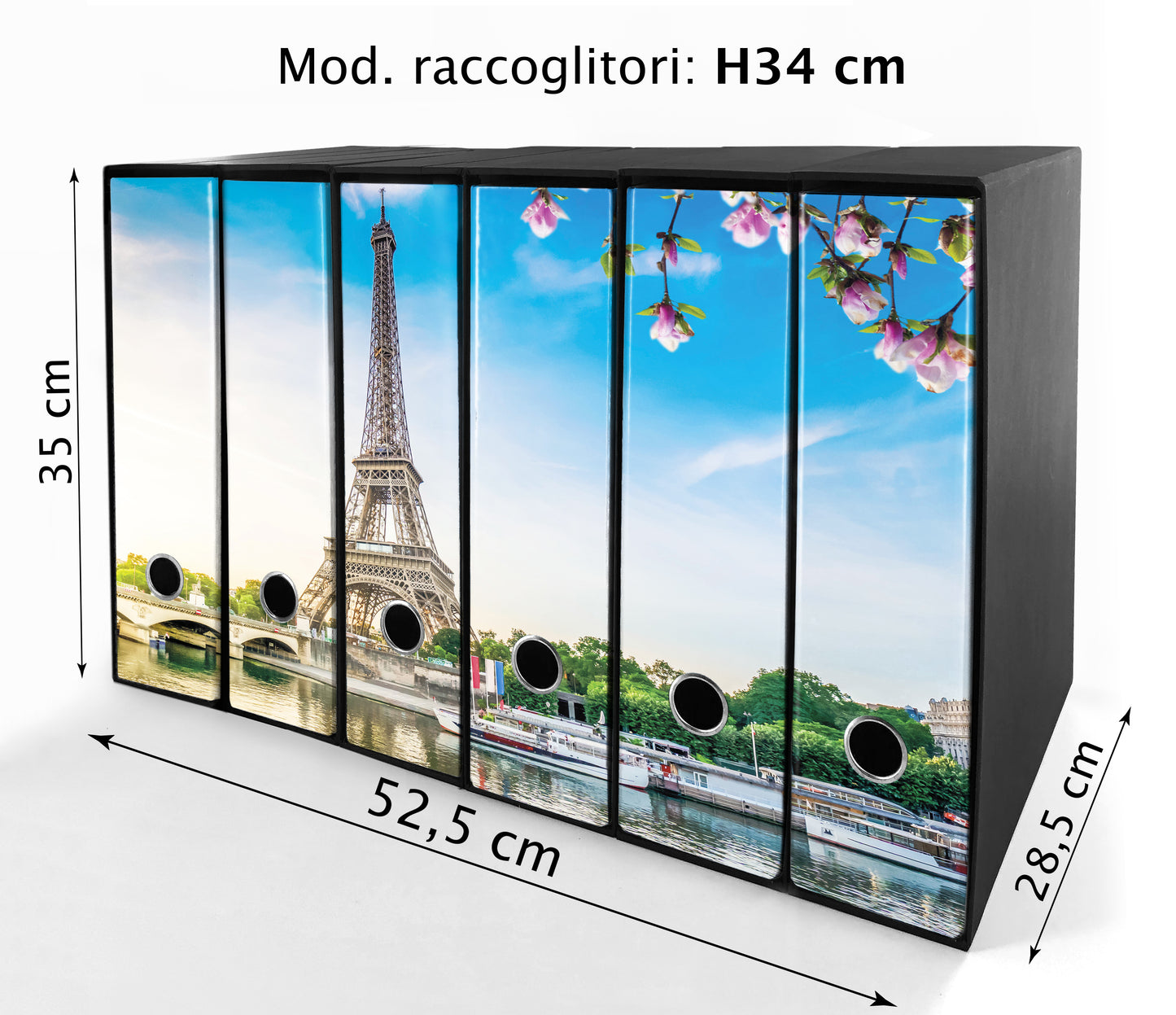 Set da 6 raccoglitori ad anelli PARIGI - Faldoni SHAREPRINTING
