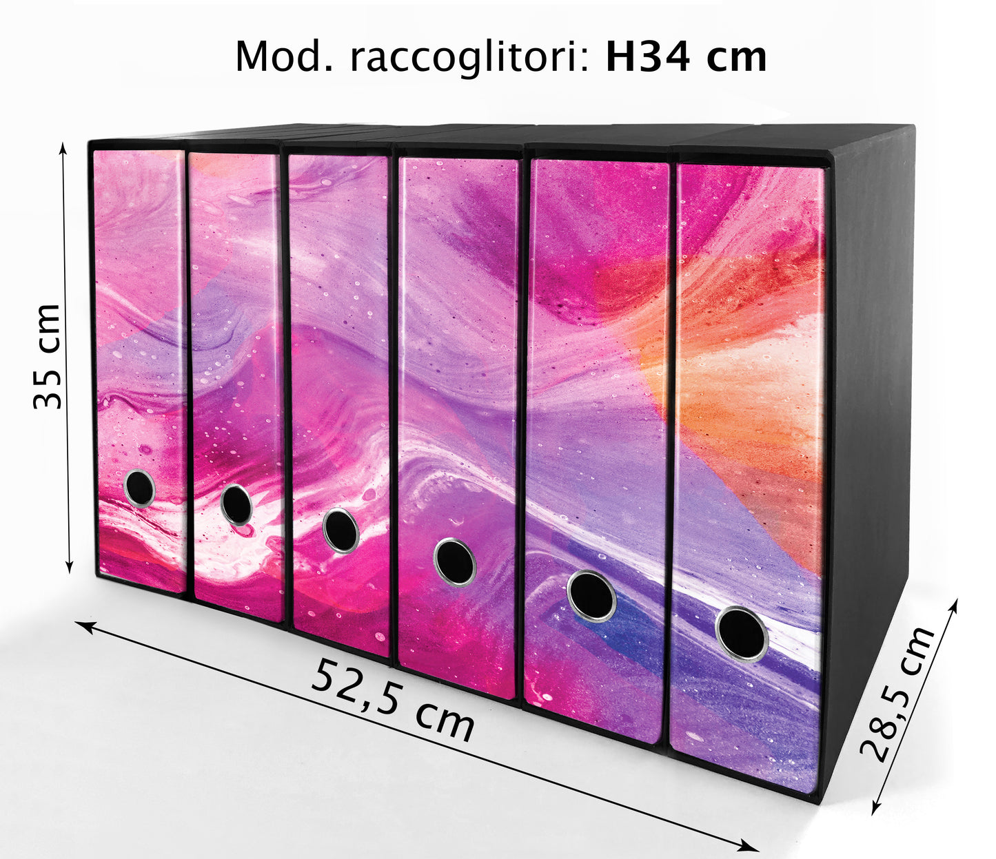 Set da 6 raccoglitori ad anelli - RESINA ROSA