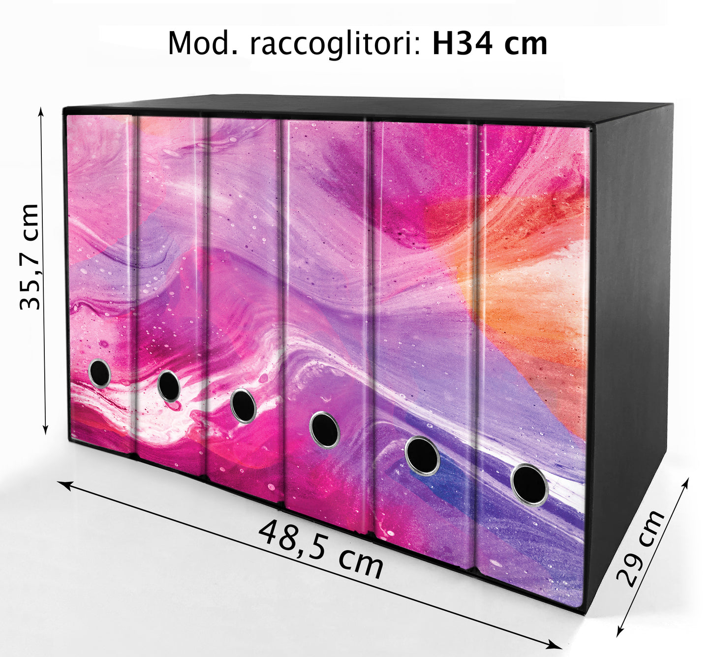 Set da 6 raccoglitori ad anelli - RESINA ROSA
