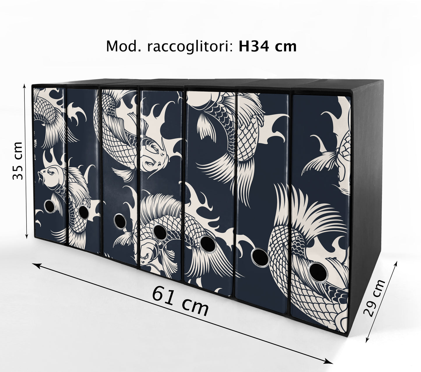 Set da 7 raccoglitori ad anelli CARPE BIANCHE - Faldoni SHAREPRINTING