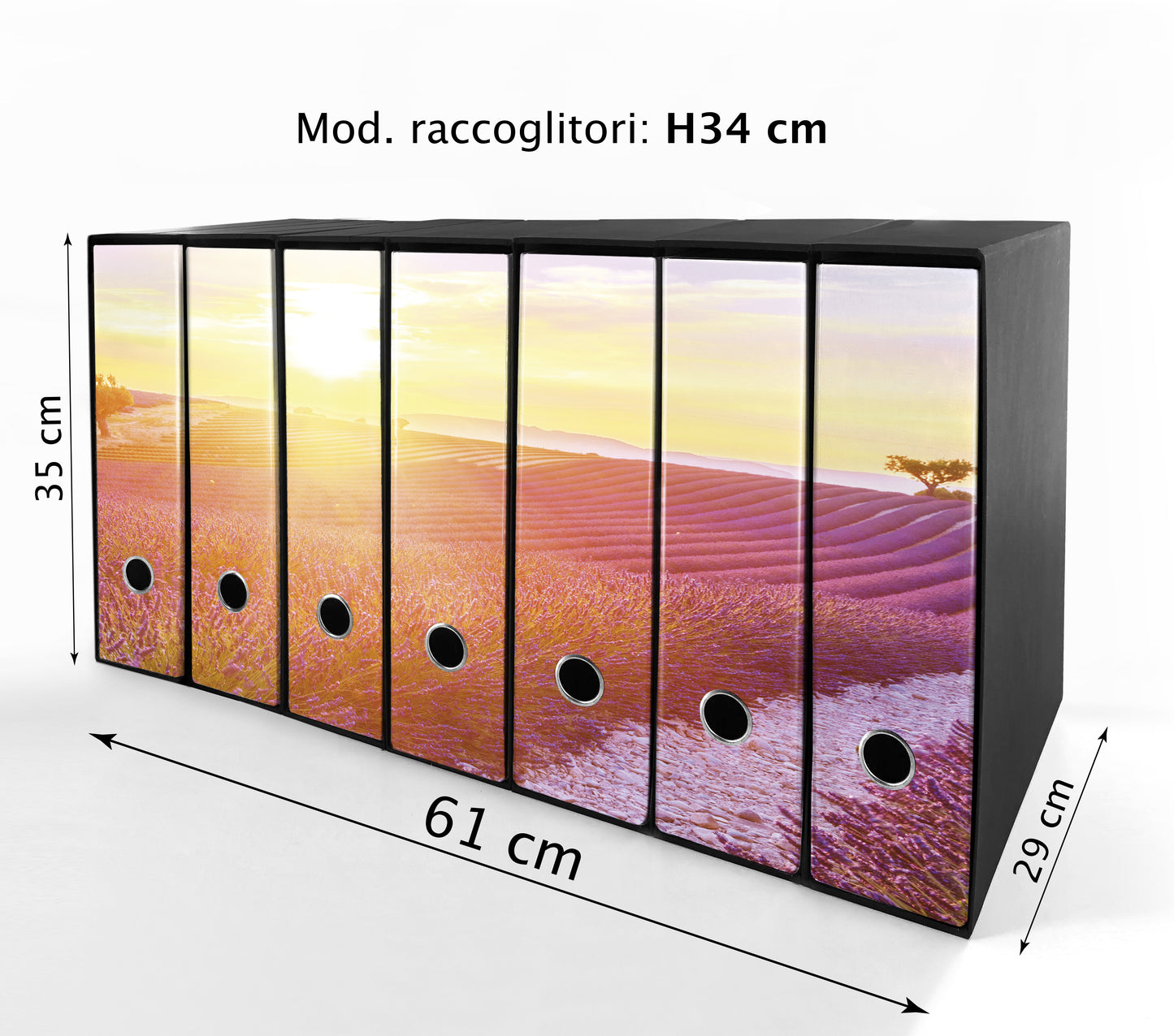 Set da 7 raccoglitori ad anelli LAVANDA AL TRAMONTO - Faldoni SHAREPRINTING