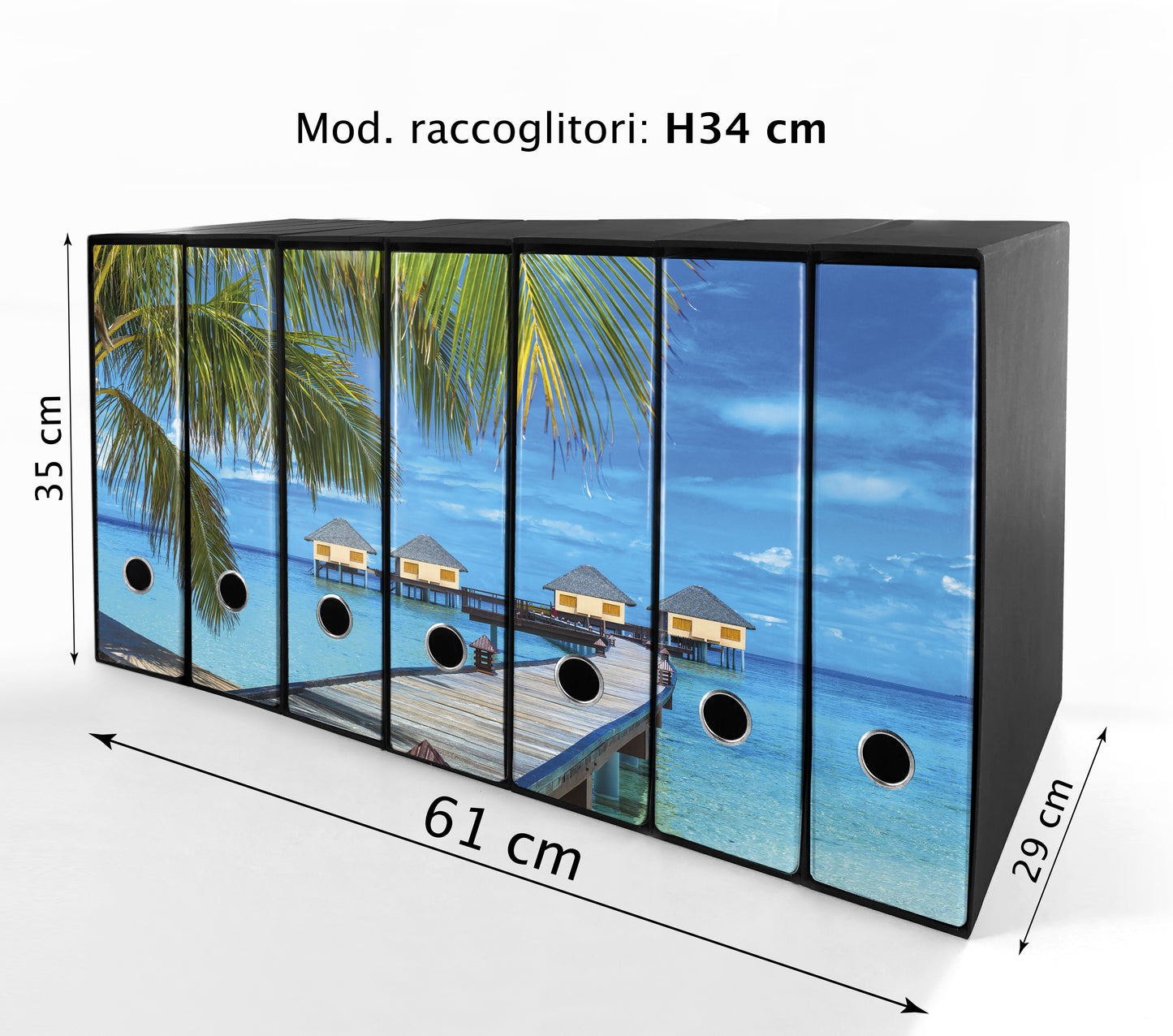 Set da 7 raccoglitori ad anelli MALDIVE - Faldoni SHAREPRINTING