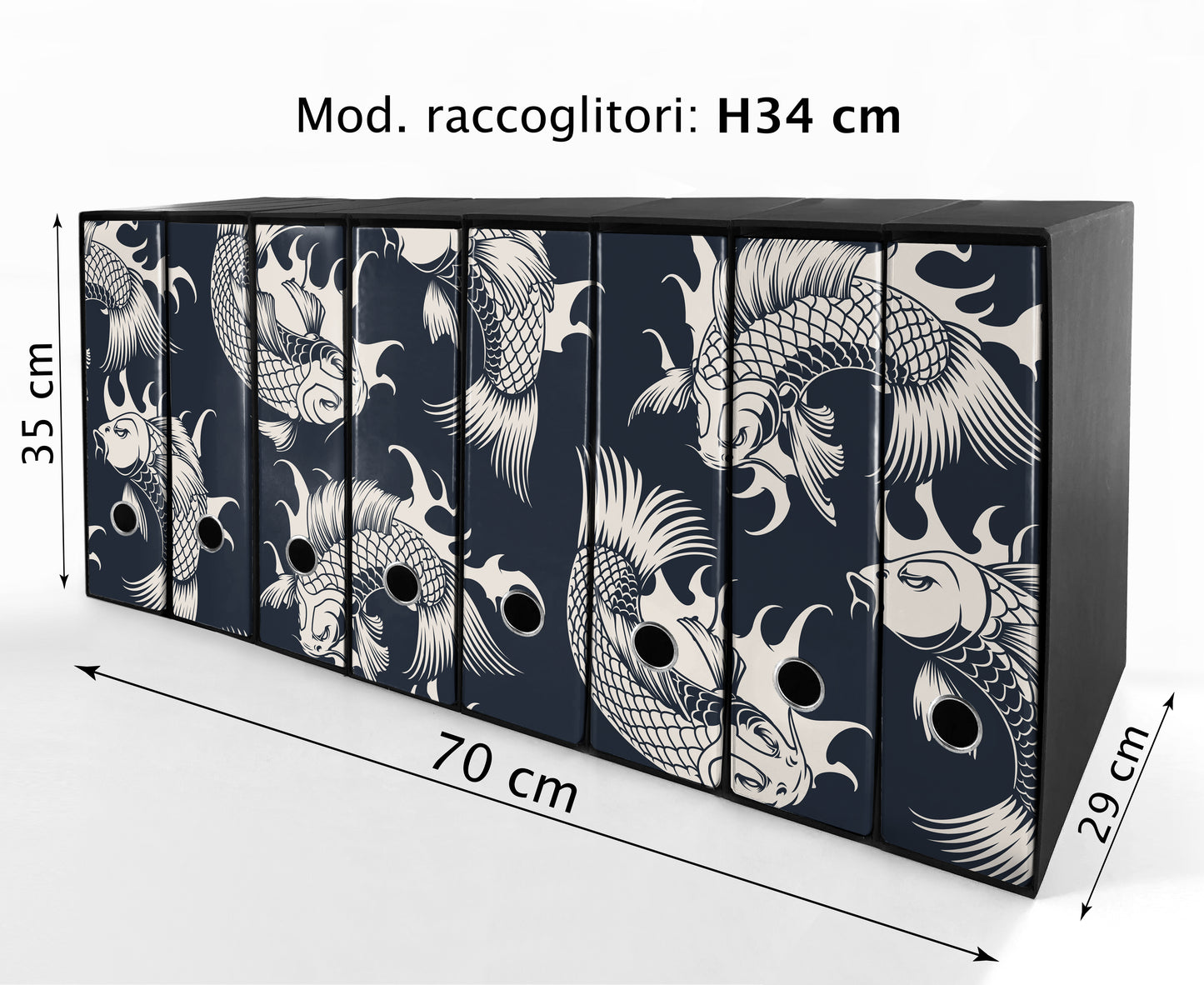 Set da 8 raccoglitori ad anelli CARPE BIANCHE - Faldoni SHAREPRINTING