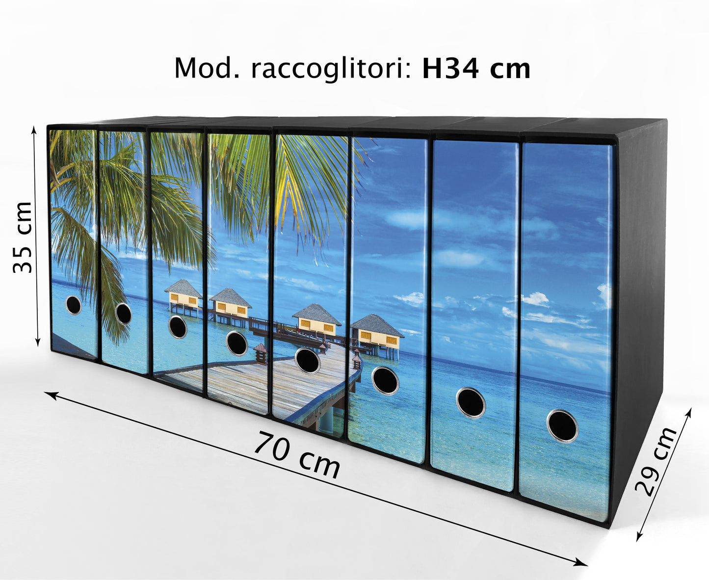 Set da 8 raccoglitori ad anelli MALDIVE - Faldoni SHAREPRINTING